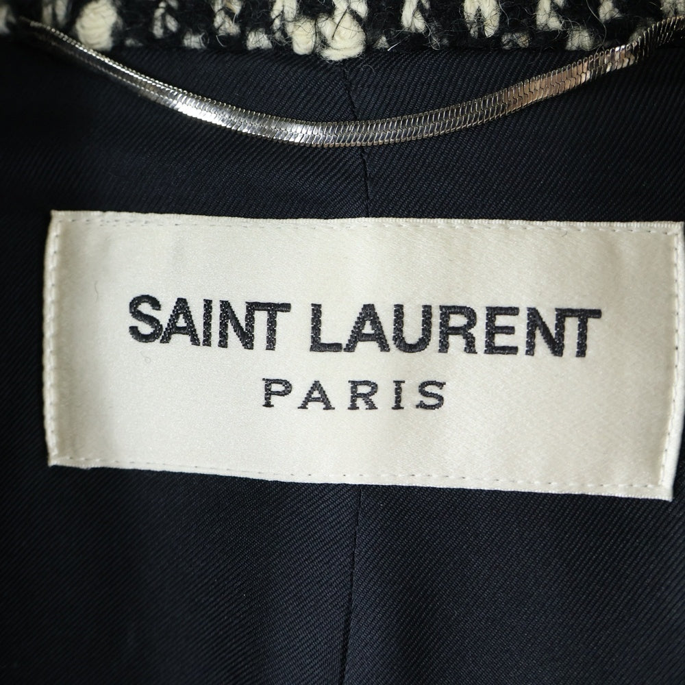 SAINT LAURENT PARIS(サンローランパリ) 14AW ウール ツイードチェスターコート ロングコート 358998 Y957F