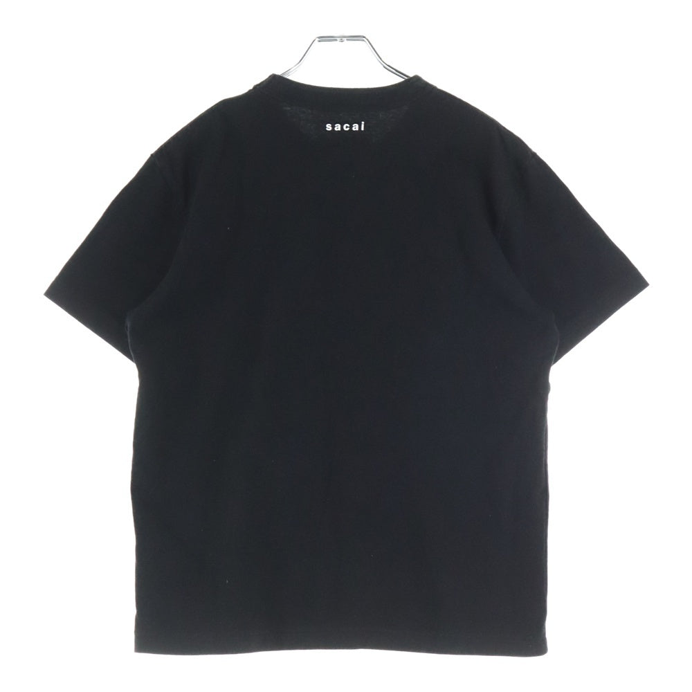 Sacai(サカイ) 23SS Graphic Print T-Shirt グラフィック プリントTシャツ 半袖カットソー フロントデザイン ブラック 23-0629S