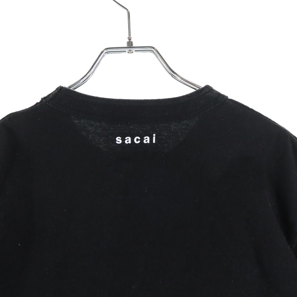 Sacai(サカイ) 23SS Graphic Print T-Shirt グラフィック プリントTシャツ 半袖カットソー フロントデザイン ブラック 23-0629S
