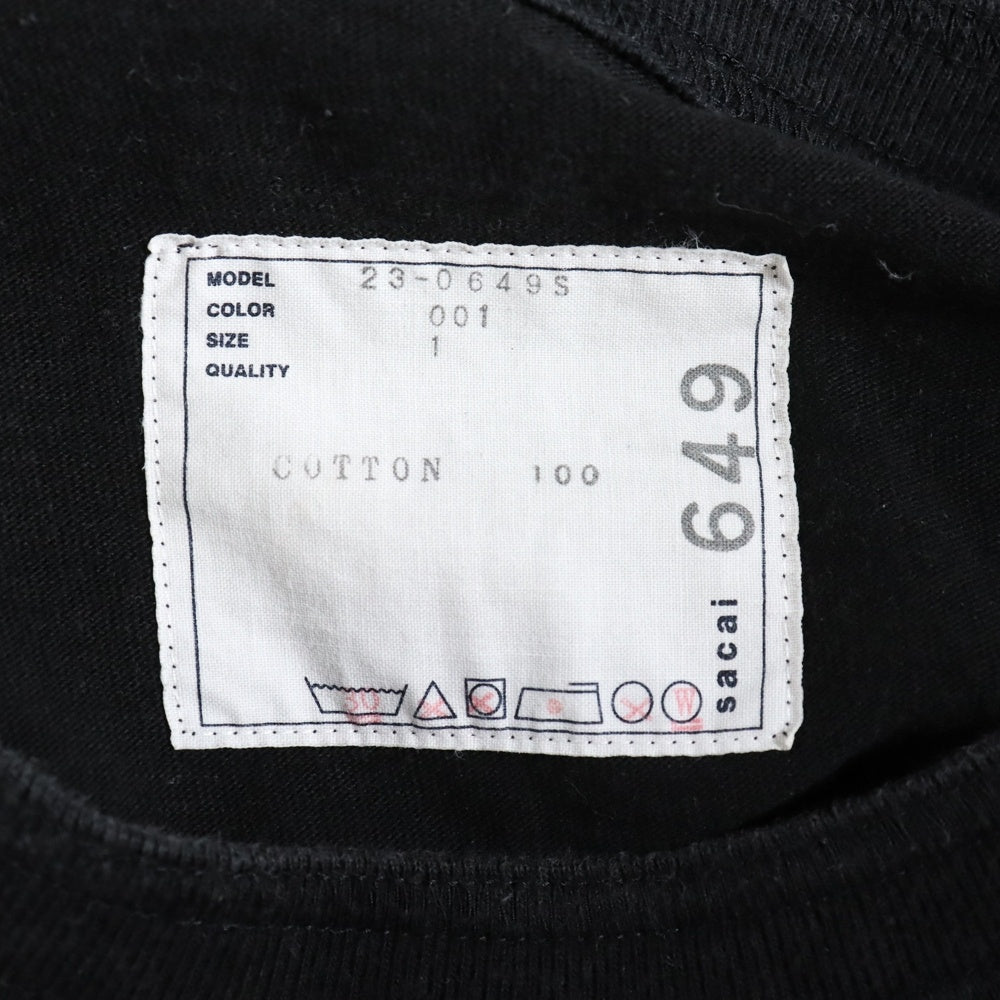 Sacai(サカイ) 23SS Graphic Print T-Shirt グラフィック プリントTシャツ 半袖カットソー フロントデザイン ブラック 23-0629S