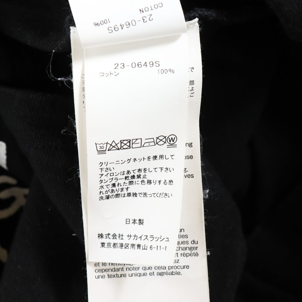 Sacai(サカイ) 23SS Graphic Print T-Shirt グラフィック プリントTシャツ 半袖カットソー フロントデザイン ブラック 23-0629S