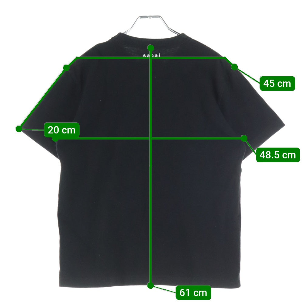 Sacai(サカイ) 23SS Graphic Print T-Shirt グラフィック プリントTシャツ 半袖カットソー フロントデザイン ブラック 23-0629S