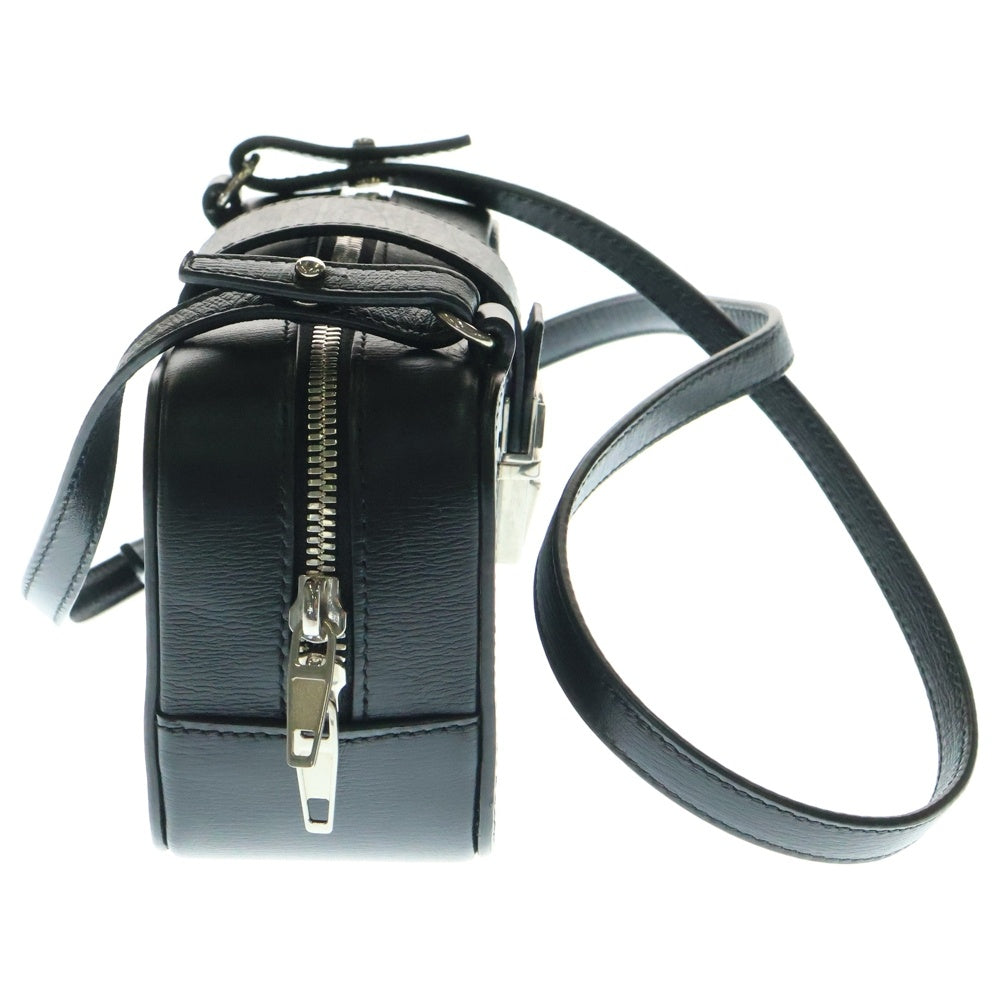 BALENCIAGA(バレンシアガ) バックルロゴ タック レザー ショルダーバッグ ブラック