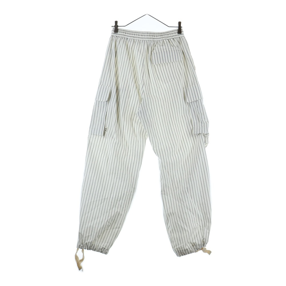 NO BRAND(ノーブランド) Cargo Silk Pants シルク混 コットン カーゴパンツ ホワイト 2312-WOW-FSS0004