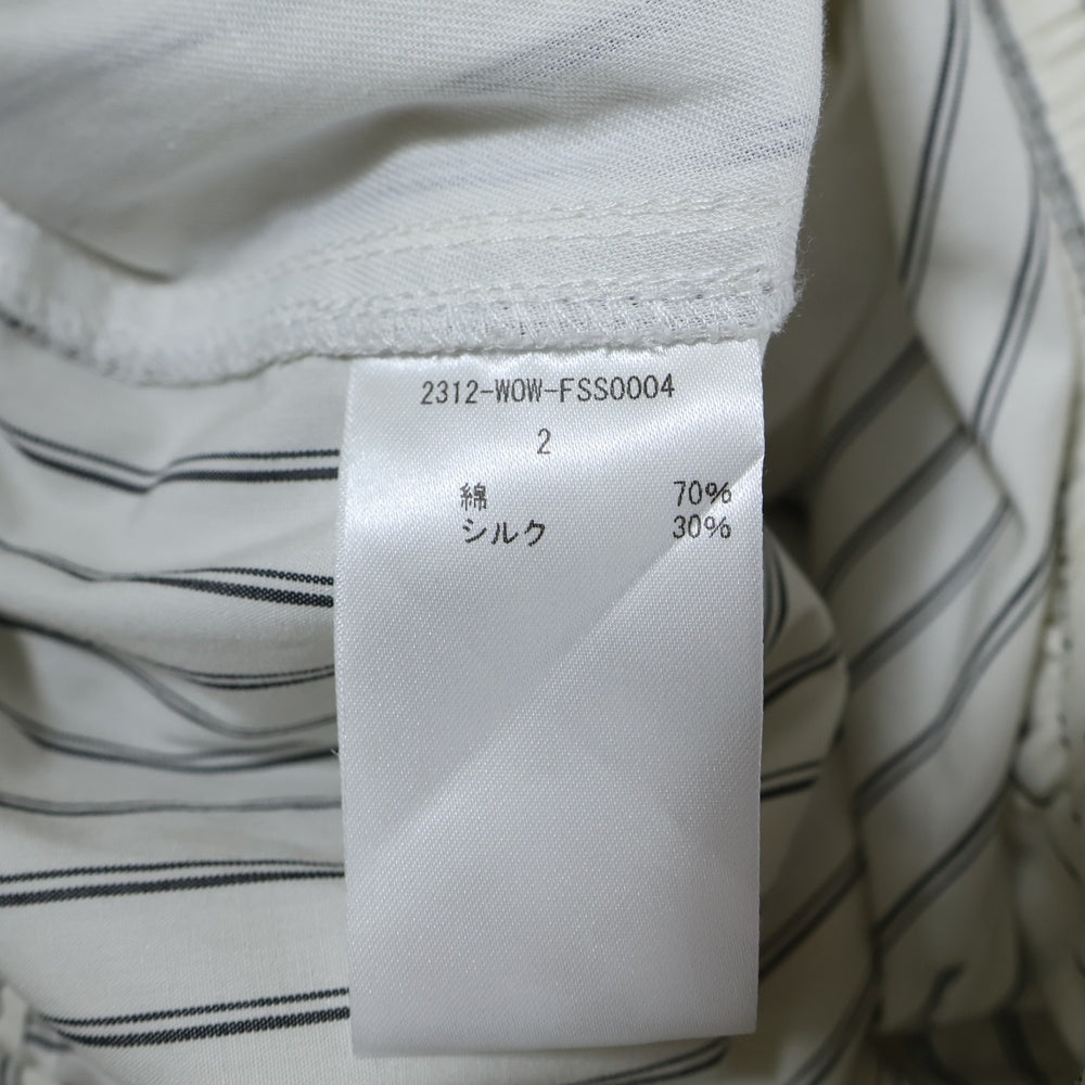 NO BRAND(ノーブランド) Cargo Silk Pants シルク混 コットン カーゴパンツ ホワイト 2312-WOW-FSS0004