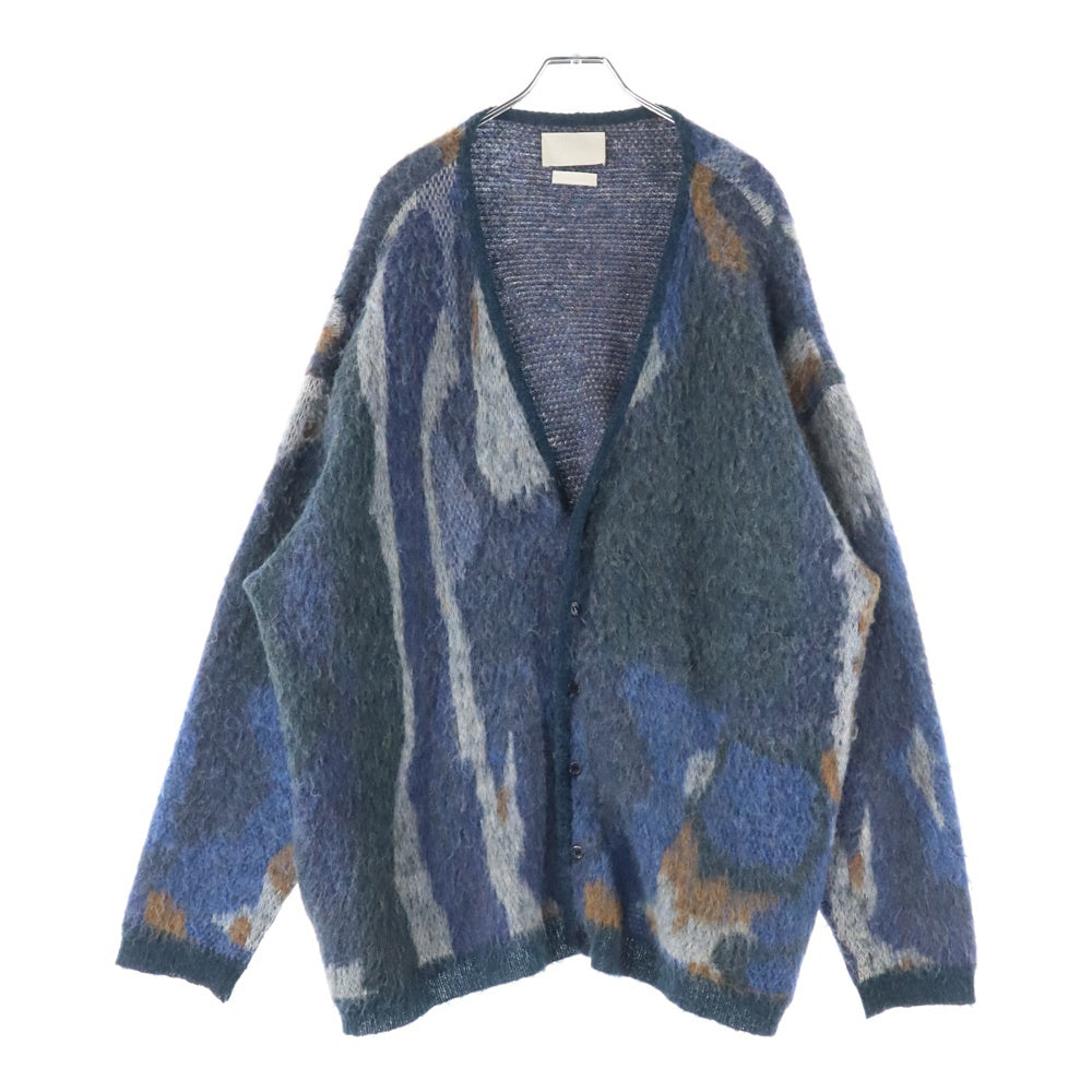 YOKE(ヨーク) 21AW ROTHKO JACQUARD CARDIGAN ジャガード カーディガン モヘア タイプ YK21AW0284S-AR ブルー