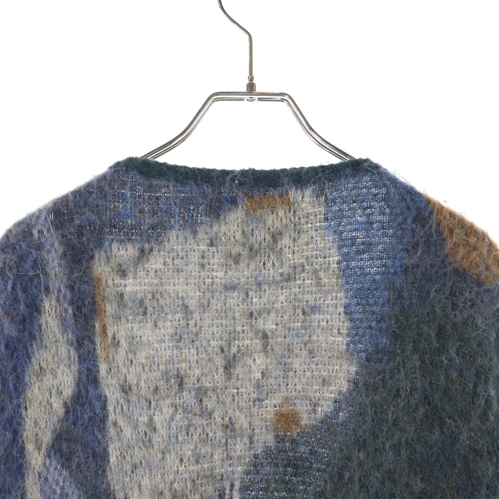 YOKE(ヨーク) 21AW ROTHKO JACQUARD CARDIGAN ジャガード カーディガン モヘア タイプ YK21AW0284S-AR ブルー