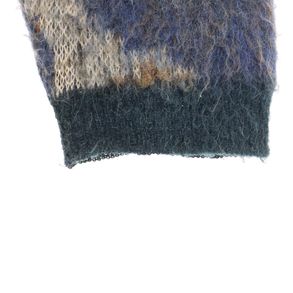 YOKE(ヨーク) 21AW ROTHKO JACQUARD CARDIGAN ジャガード カーディガン モヘア タイプ YK21AW0284S-AR ブルー