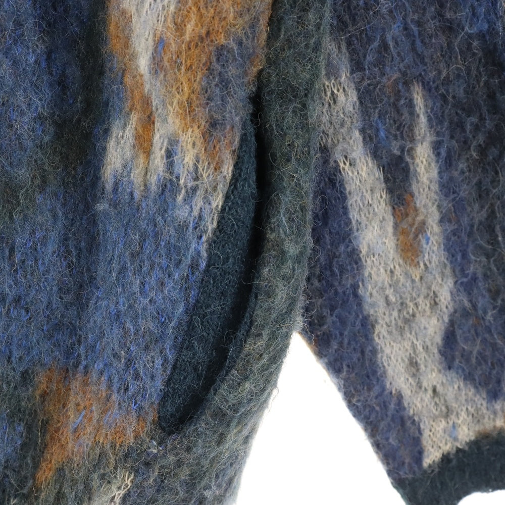 YOKE(ヨーク) 21AW ROTHKO JACQUARD CARDIGAN ジャガード カーディガン モヘア タイプ YK21AW0284S-AR ブルー