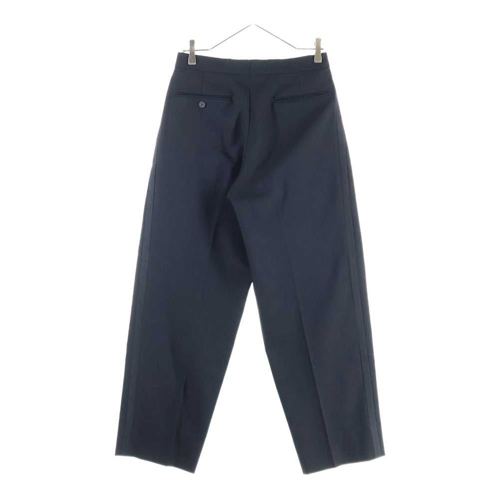 NO BRAND(ノーブランド) 90s MADE IN DOMINICAN REPABLIC 3タック スラックス テーパード ボトム パンツ ブラック