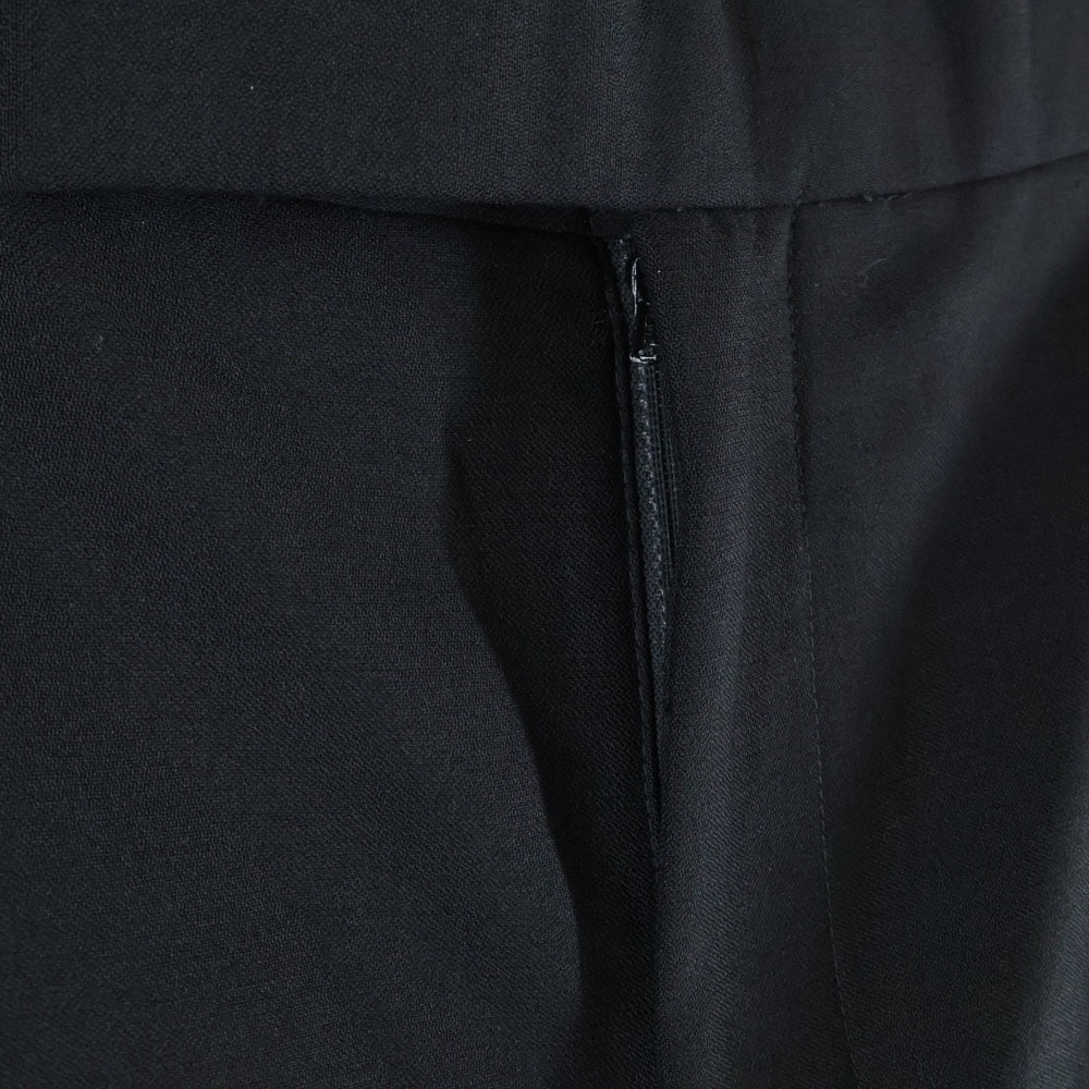 NO BRAND(ノーブランド) 90s MADE IN DOMINICAN REPABLIC 3タック スラックス テーパード ボトム パンツ ブラック