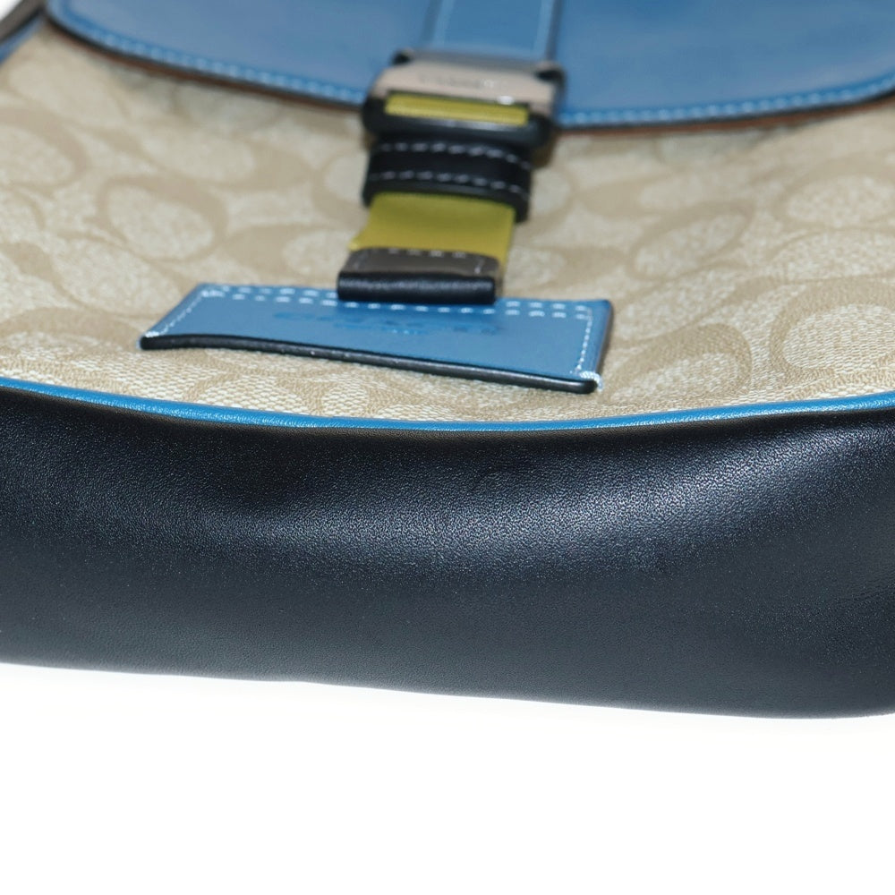 COACH(コーチ) ショルダーバッグ シグネチャー トラック パック スリングパック 肩掛け ベージュ×ブルー CH117