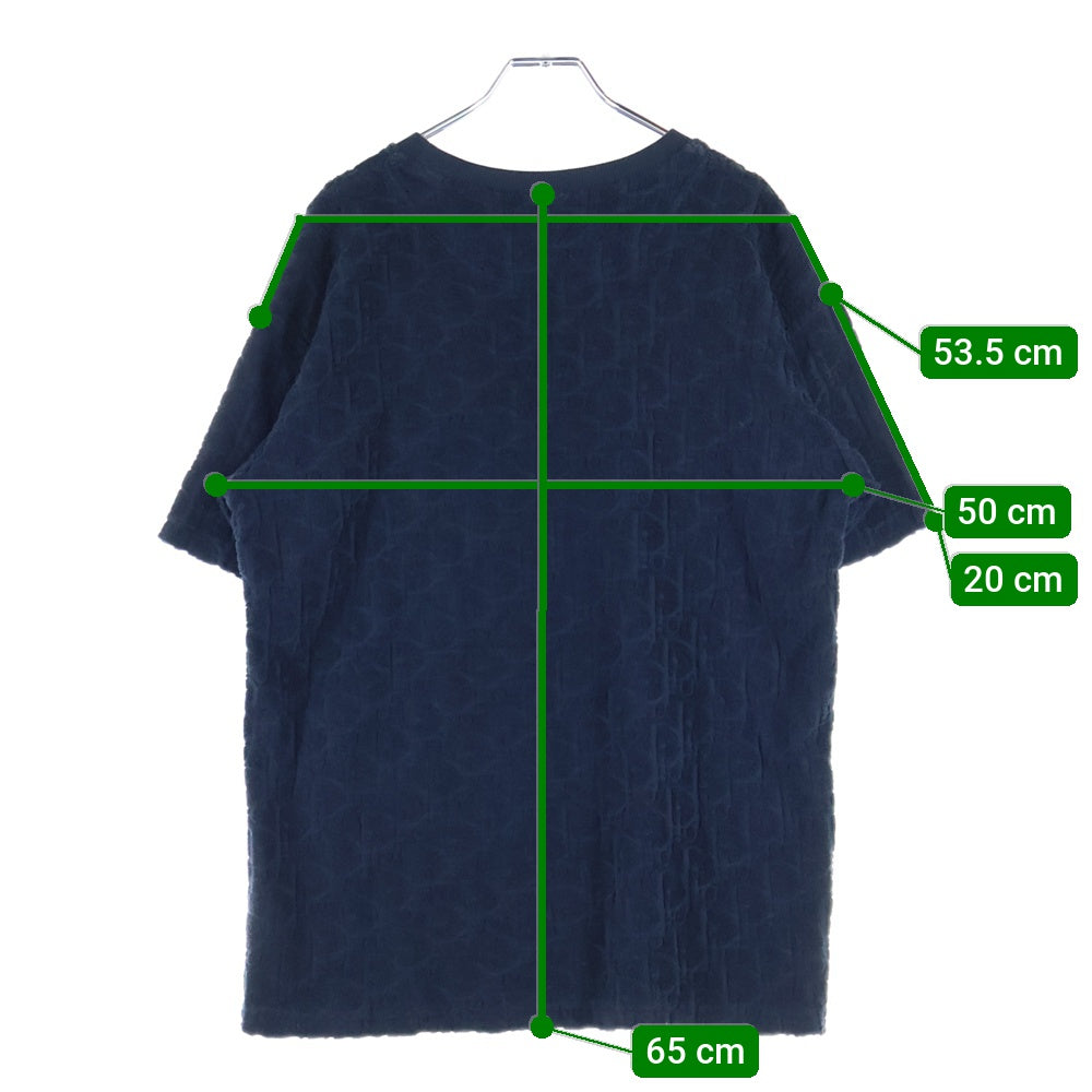 DIOR(ディオール) 20SS Oversized Tee Oblique Motif 943J605E0602 オブリーク総柄 オーバーサイズ Tシャツ 半袖カットソー ネイビー