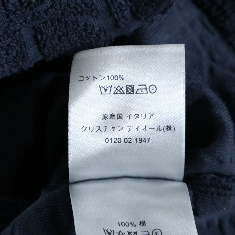 DIOR(ディオール) 21SS オブリーク総柄 パイル地 クルーネック 半袖Tシャツ カットソー ネイビー 113J692A0614