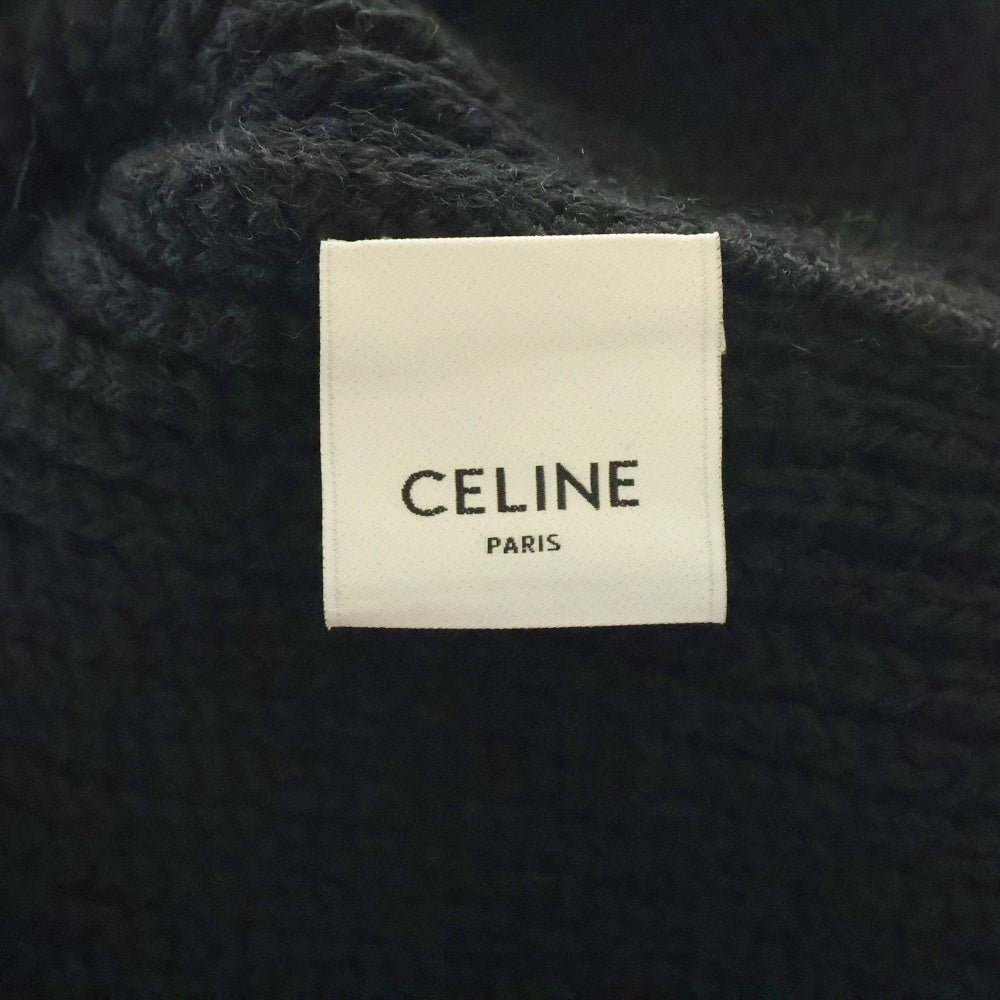CELINE(セリーヌ) リブ ニット プレーン ビーニー ブラック 348D2A890 38NO