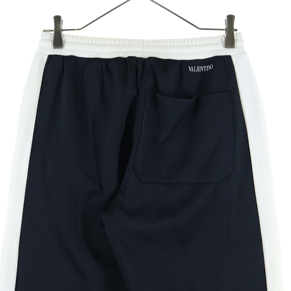 VALENTINO(ヴァレンティノ) バックロゴプリント サイドライン スウェットパンツ ブラック/ホワイト QV0MD00P5 7V