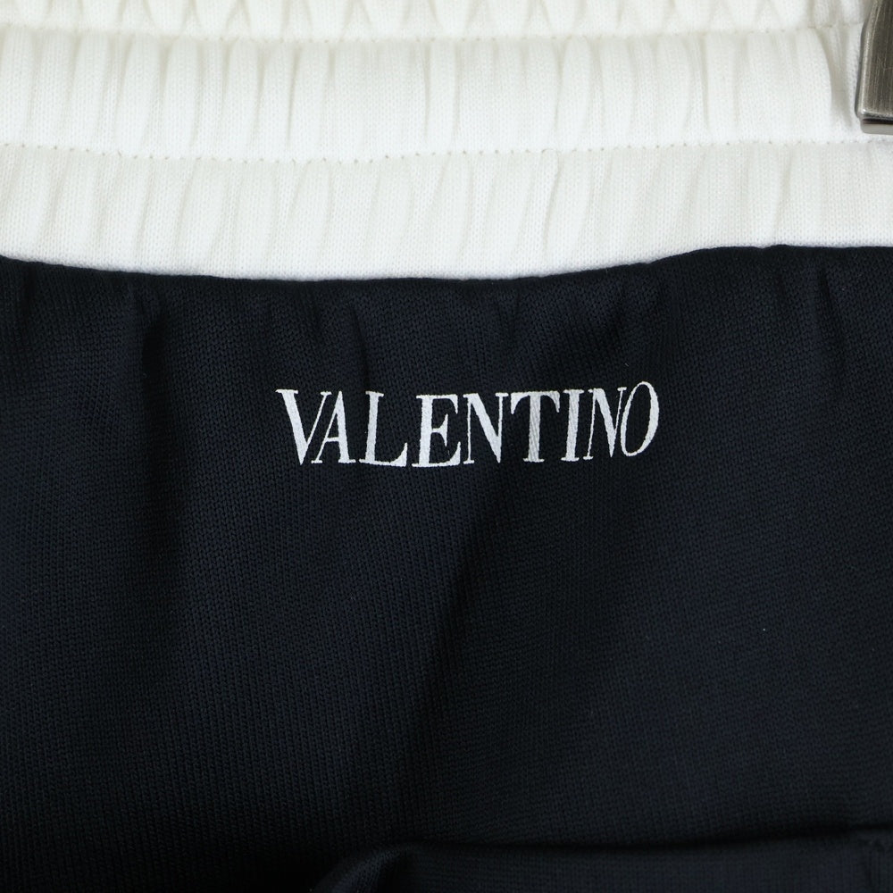 VALENTINO(ヴァレンティノ) バックロゴプリント サイドライン スウェットパンツ ブラック/ホワイト QV0MD00P5 7V