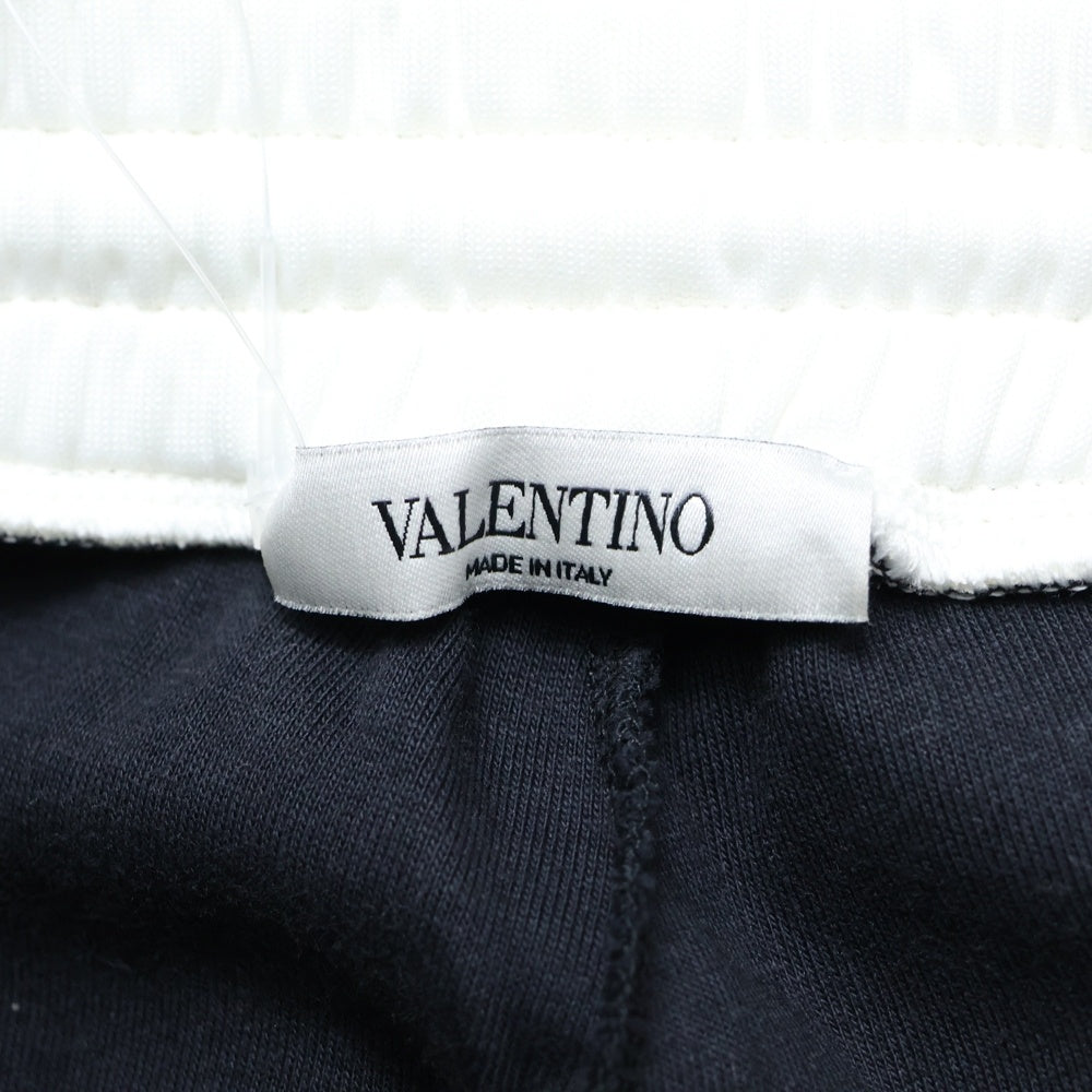 VALENTINO(ヴァレンティノ) バックロゴプリント サイドライン スウェットパンツ ブラック/ホワイト QV0MD00P5 7V