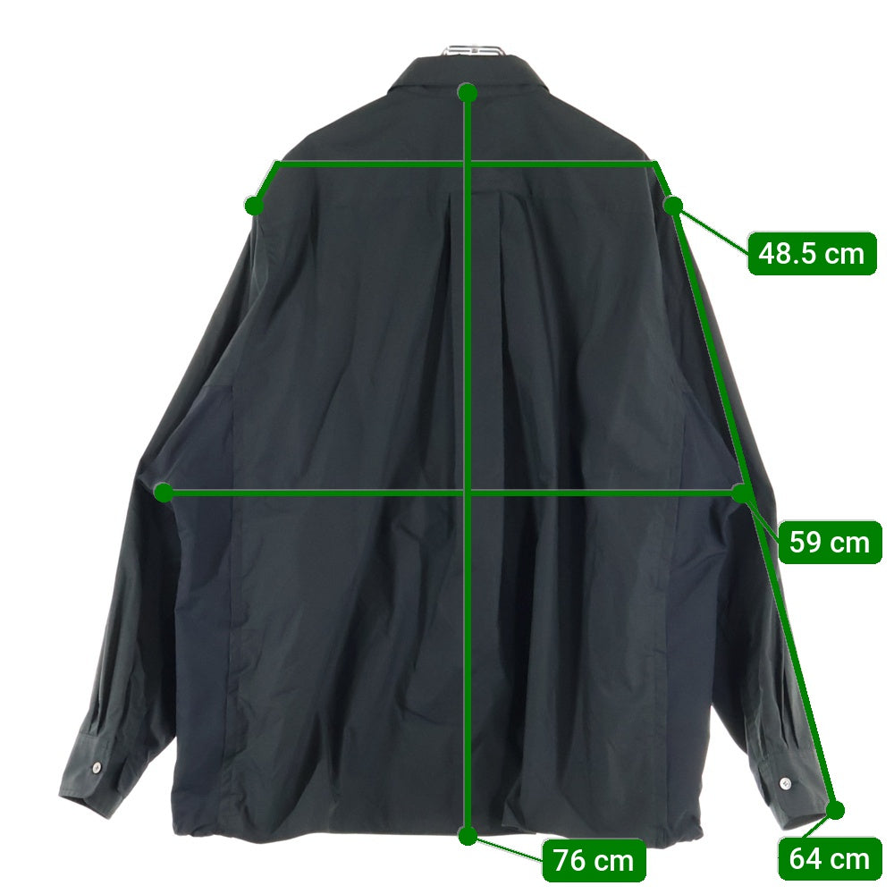 Sacai(サカイ) 22AW COTTON L/S SHIRT コットン 長袖シャツ ブラック 22-02849M