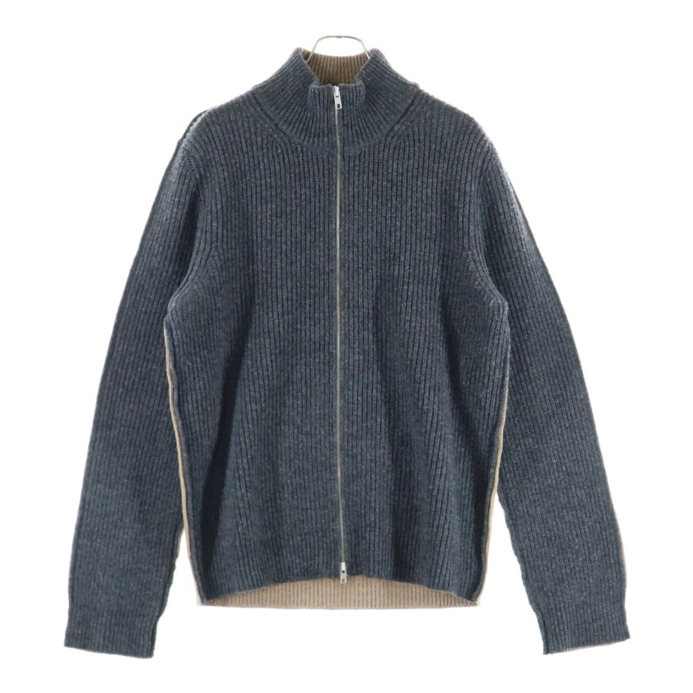 Maison Margiela 10(メゾン マルジェラ) SWITCH ZIP CARDIGAN スウィッチ ジップアップ ニット ジャケット グレー/ベージュ