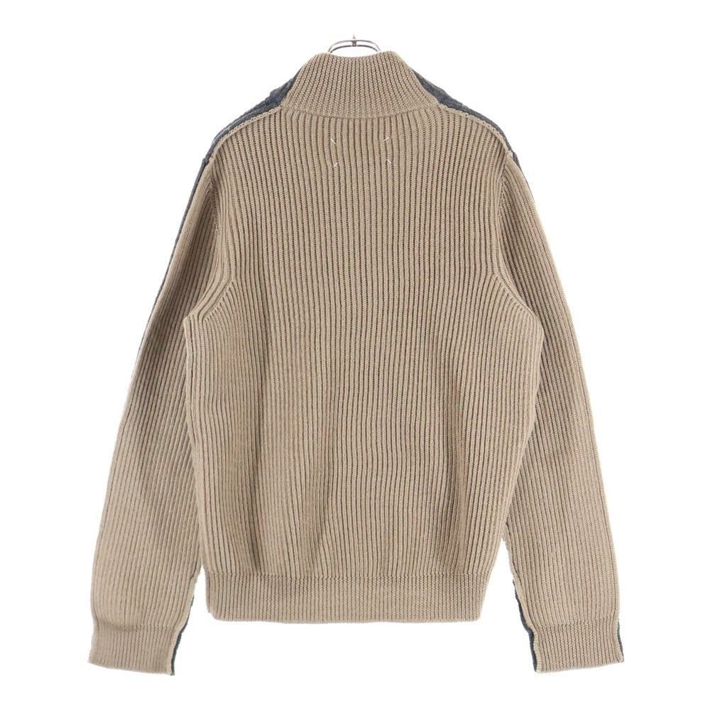 Maison Margiela 10(メゾン マルジェラ) SWITCH ZIP CARDIGAN スウィッチ ジップアップ ニット ジャケット グレー/ベージュ