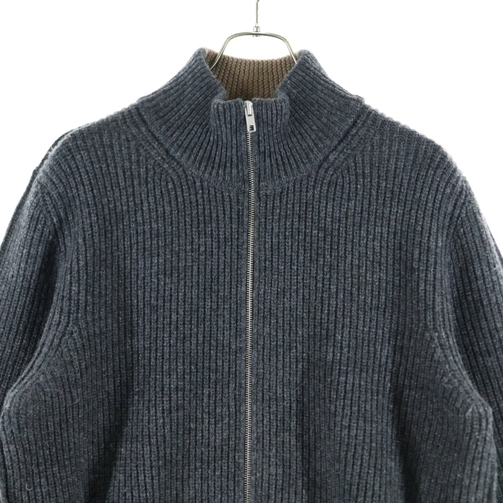 Maison Margiela 10(メゾン マルジェラ) SWITCH ZIP CARDIGAN スウィッチ ジップアップ ニット ジャケット グレー/ベージュ