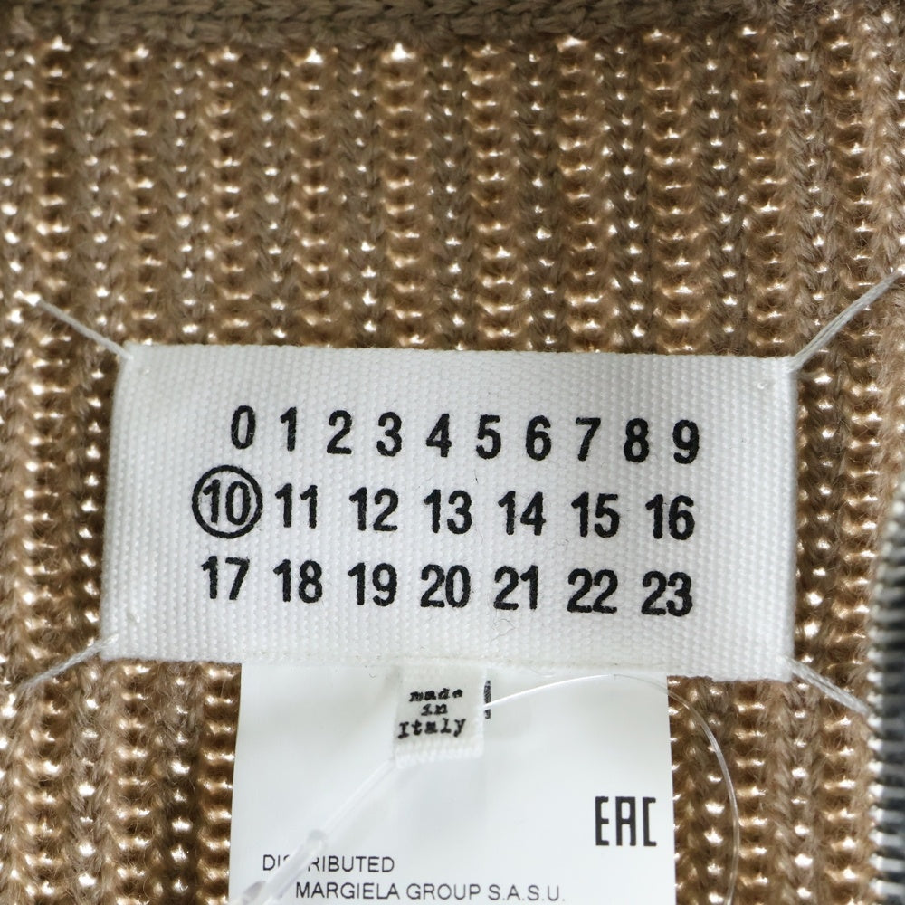 Maison Margiela 10(メゾン マルジェラ) SWITCH ZIP CARDIGAN スウィッチ ジップアップ ニット ジャケット グレー/ベージュ