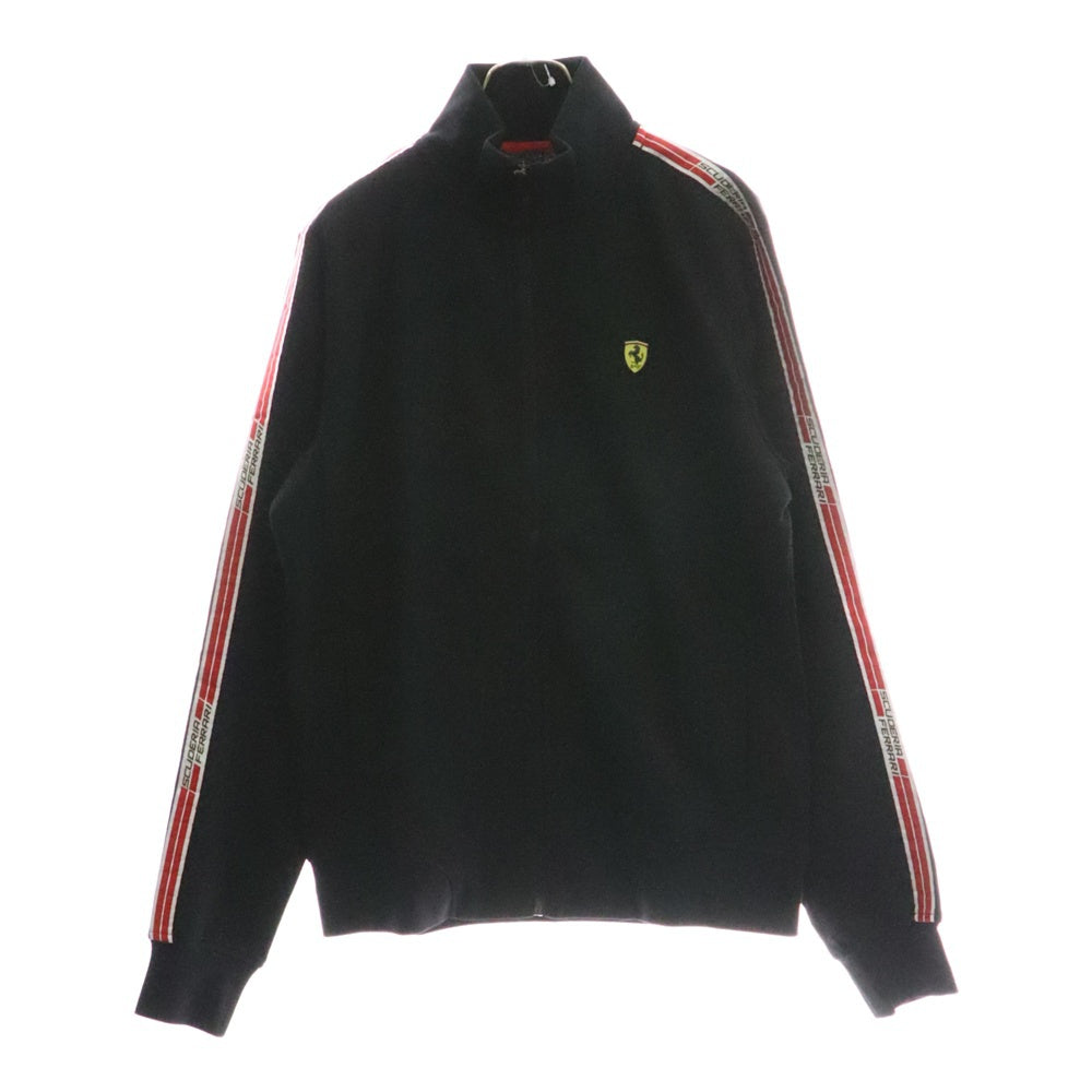 Ferrari(フェラーリ) ロゴラバーワッペン サイドライン トラックジャケット ブラック