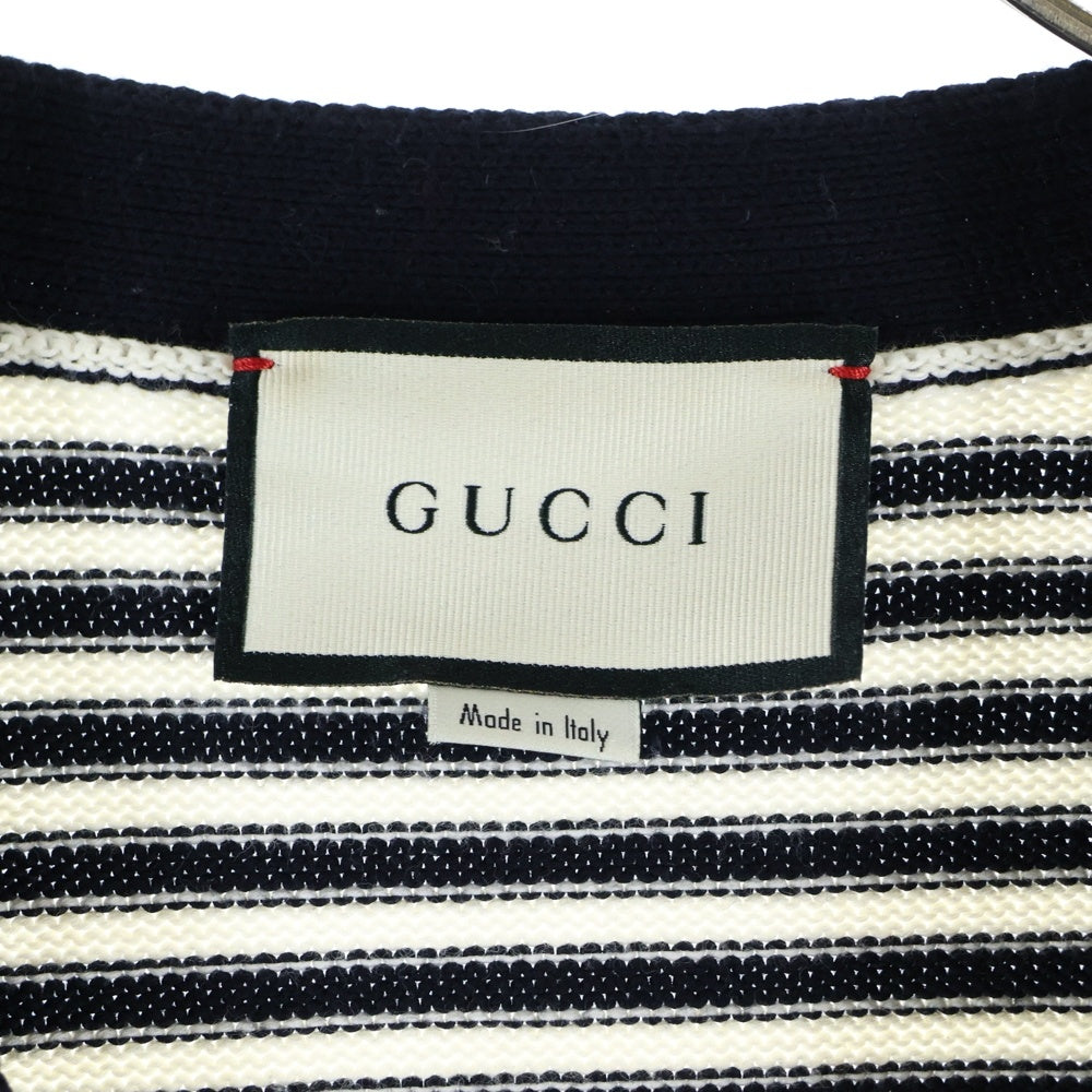 GUCCI(グッチ) Classic GG Logo Stitching Wool Knitted Cardigan GGロゴ総柄 ウール ニット カーディガン ブラック 523048 X9I07