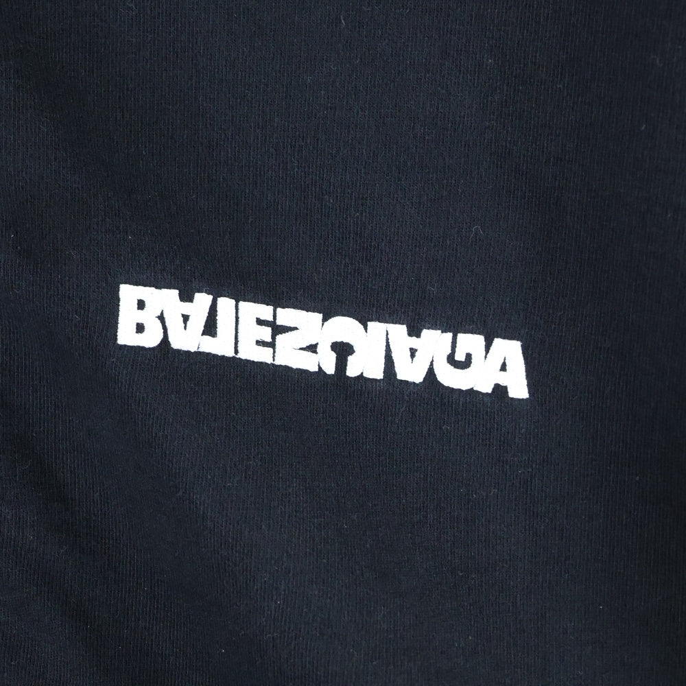 BALENCIAGA(バレンシアガ) 21AW Wide Zip Up Hoodie ターンロゴジップアップワイドパーカー ブラック 674719 TLVB4