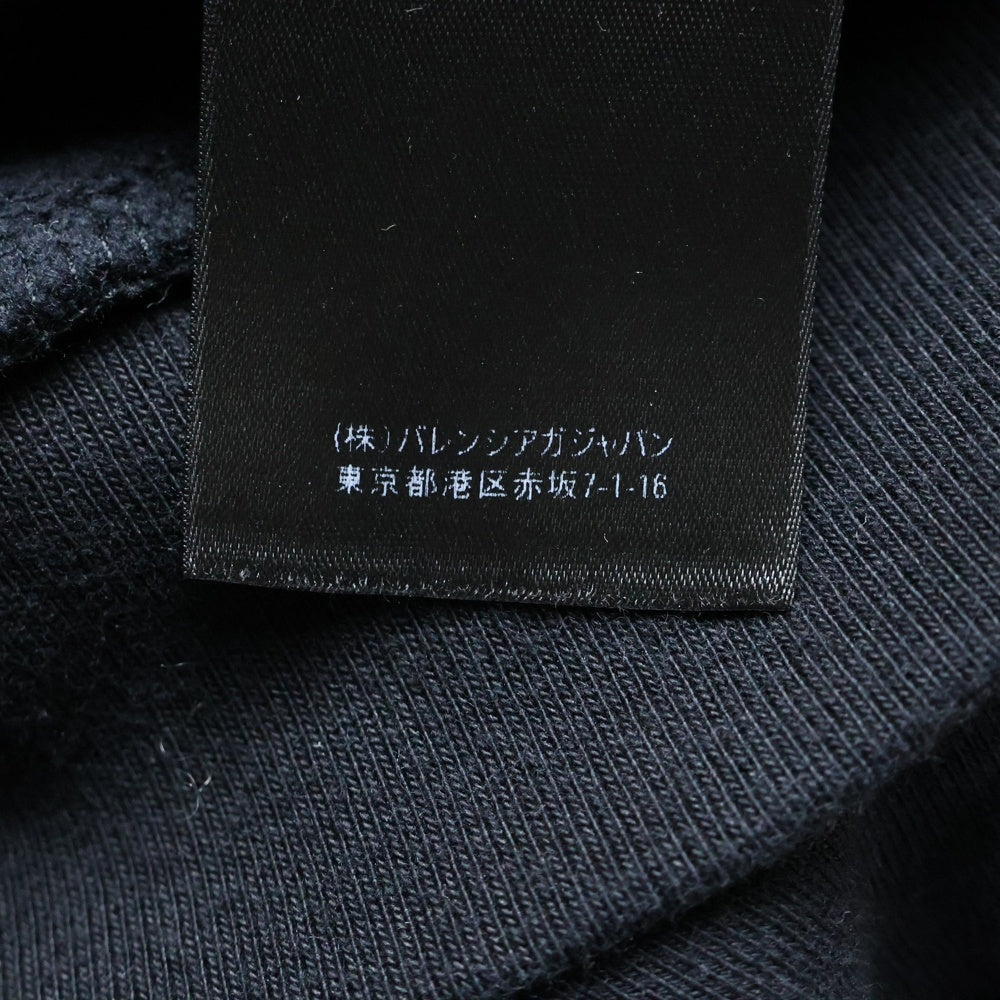 BALENCIAGA(バレンシアガ) 21AW Wide Zip Up Hoodie ターンロゴジップアップワイドパーカー ブラック 674719 TLVB4