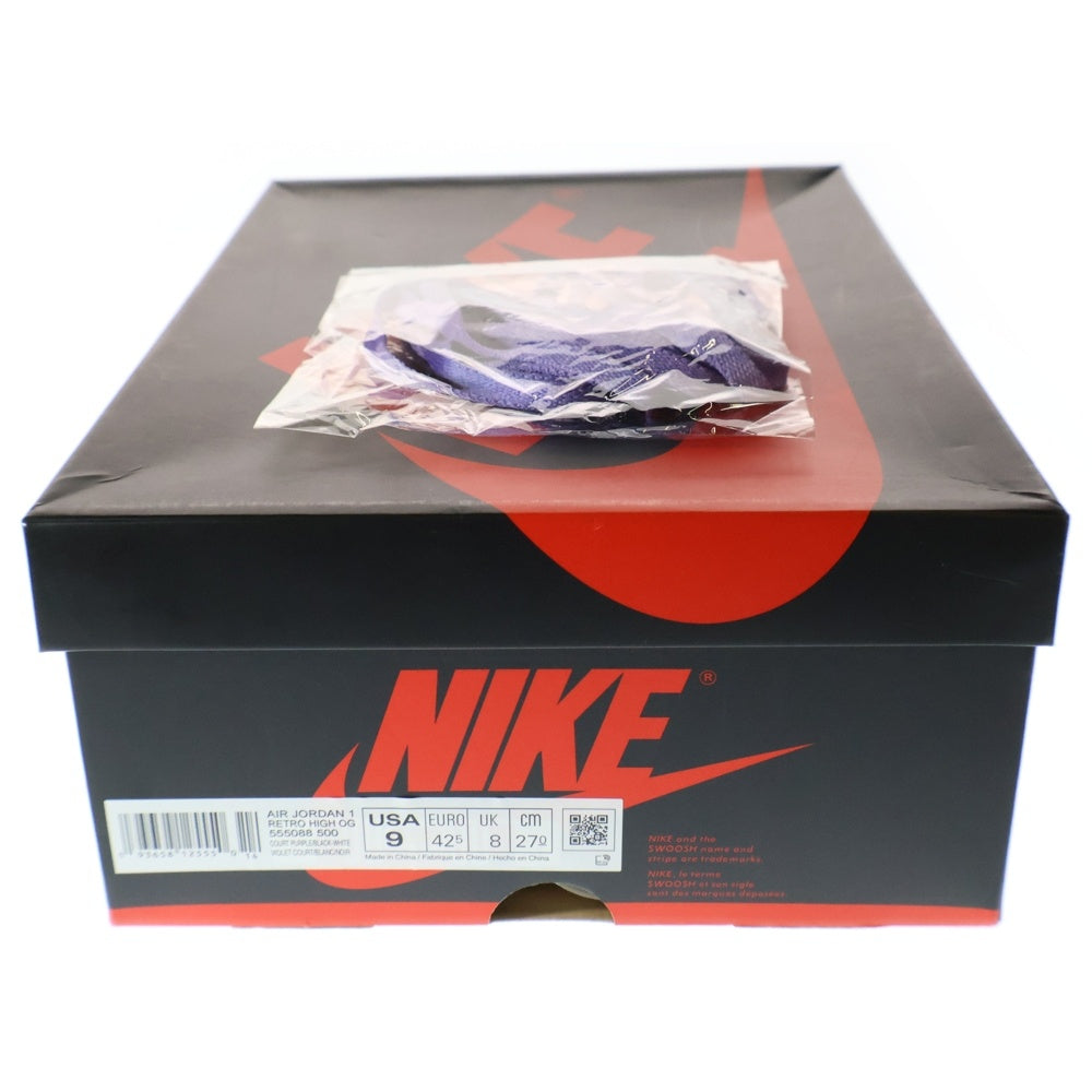 NIKE(ナイキ) AIR JORDAN 1 RETRO HIGH OG COURT PURPLE 555088-500 エアジョーダン1 コートパープル ハイカットスニーカー ホワイト/パープル US9/27.0cm
