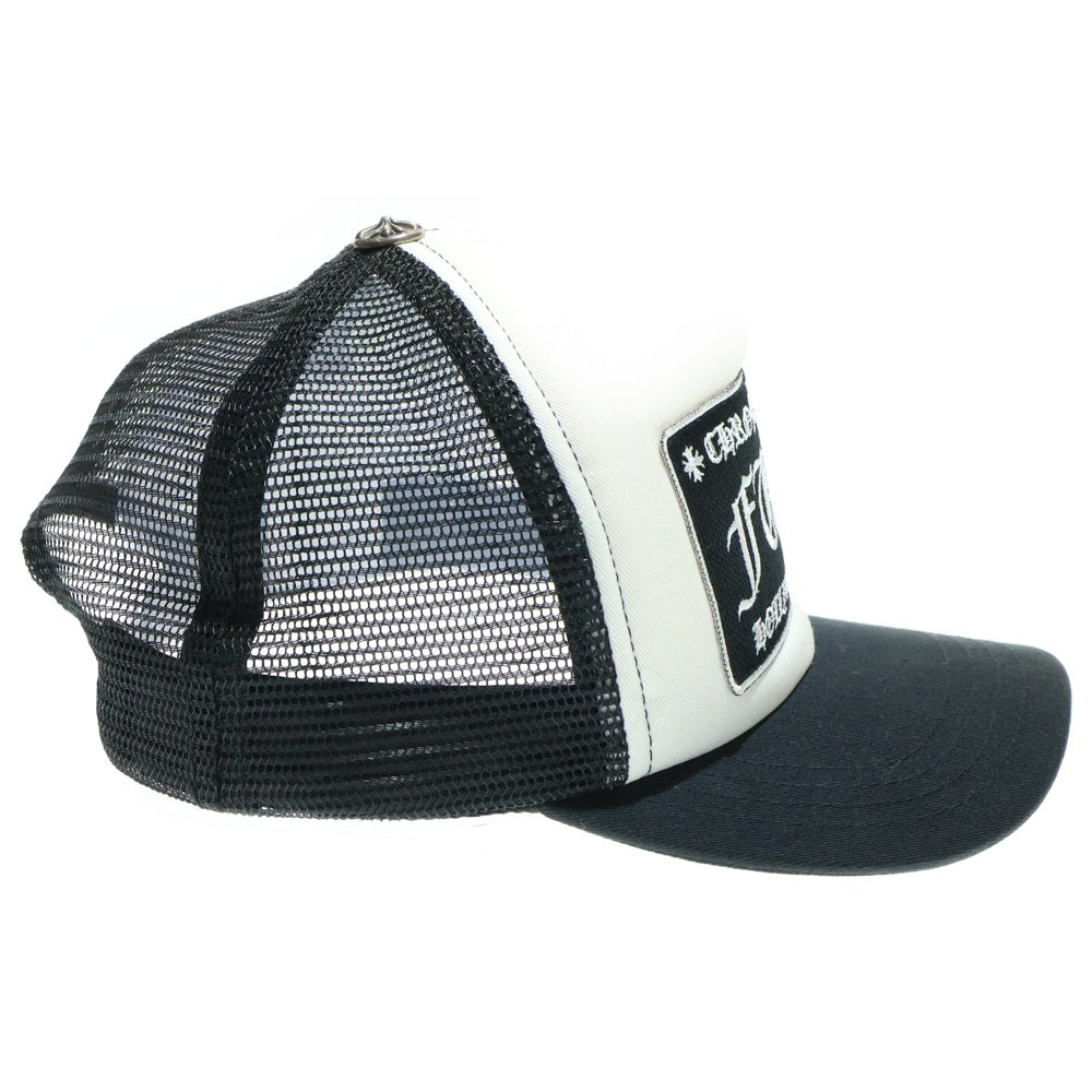 CHROME HEARTS(クロムハーツ) TRUCKER CAP トラッカーキャップ FUCK刺繍パッチクロスボール付メッシュキャップ 帽子 ブラック ホワイト