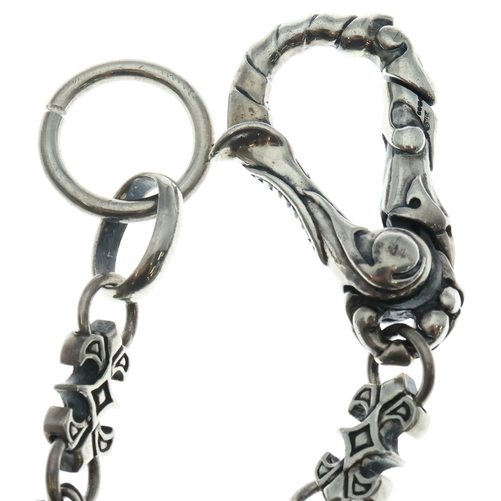 CRAZY PIG(クレイジーピッグ) SKULL & LINK WALLET CHAIN スカル&リンク ウォレットチェーン ウォレット側カラビナ シルバー #415