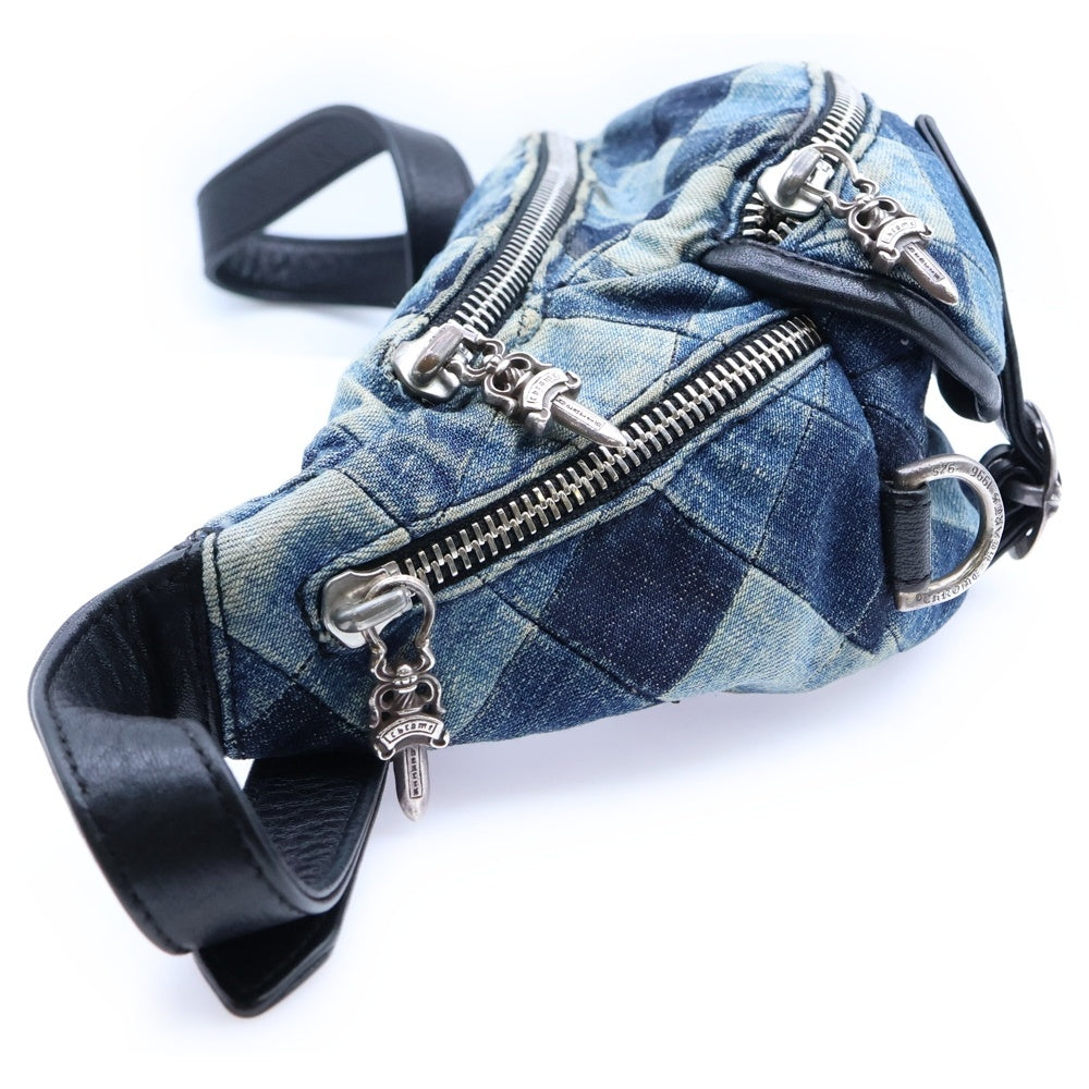 CHROME HEARTS(クロムハーツ) SNAT PACK mini スナットパックミニ ダガージップ ガンスリンガーベルト デニムウエストバッグ インディゴ