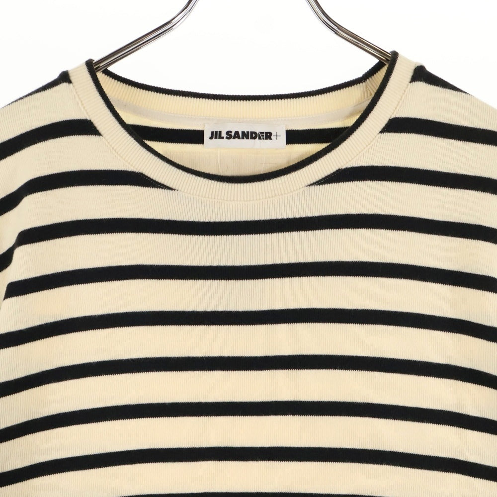 JIL SANDER +(ジルサンダープラス) HORIZONTAL STRIPE Tシャツ 半袖 クルーネック アイボリー JPUU707536 MU247518