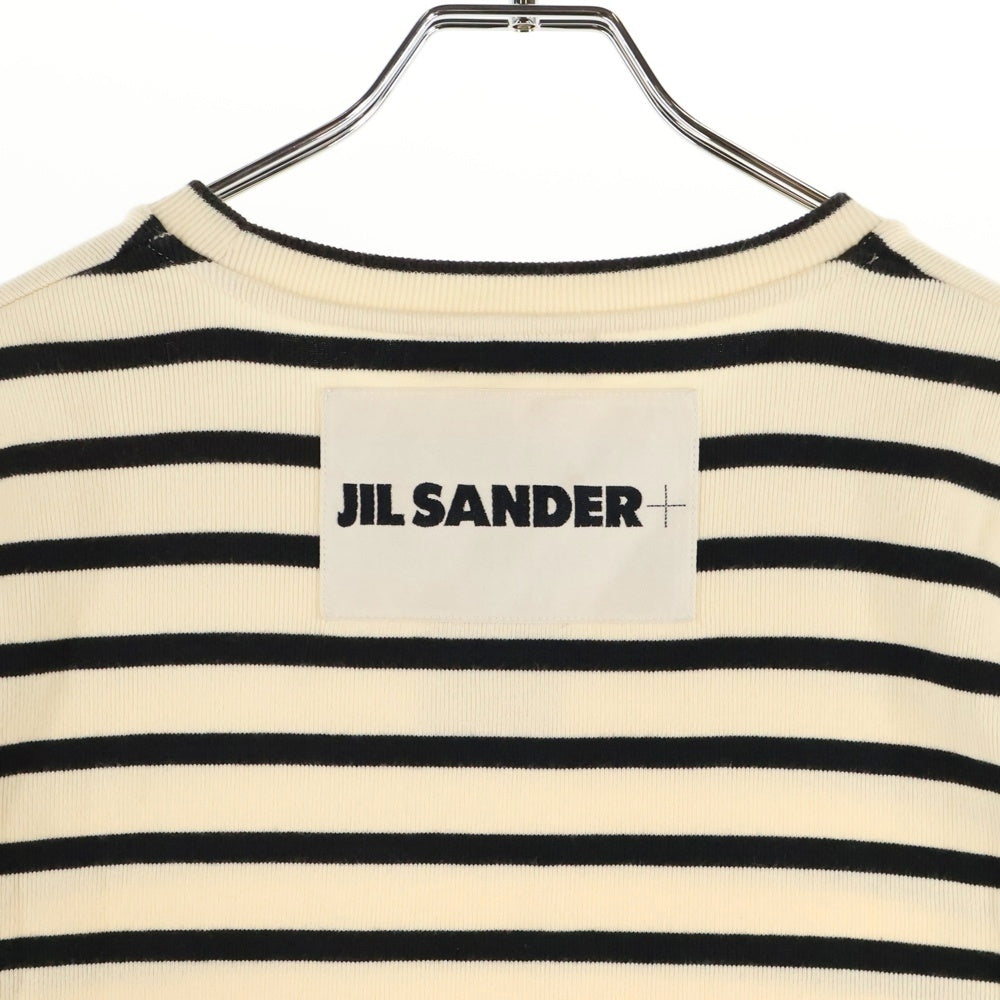 JIL SANDER +(ジルサンダープラス) HORIZONTAL STRIPE Tシャツ 半袖 クルーネック アイボリー JPUU707536 MU247518