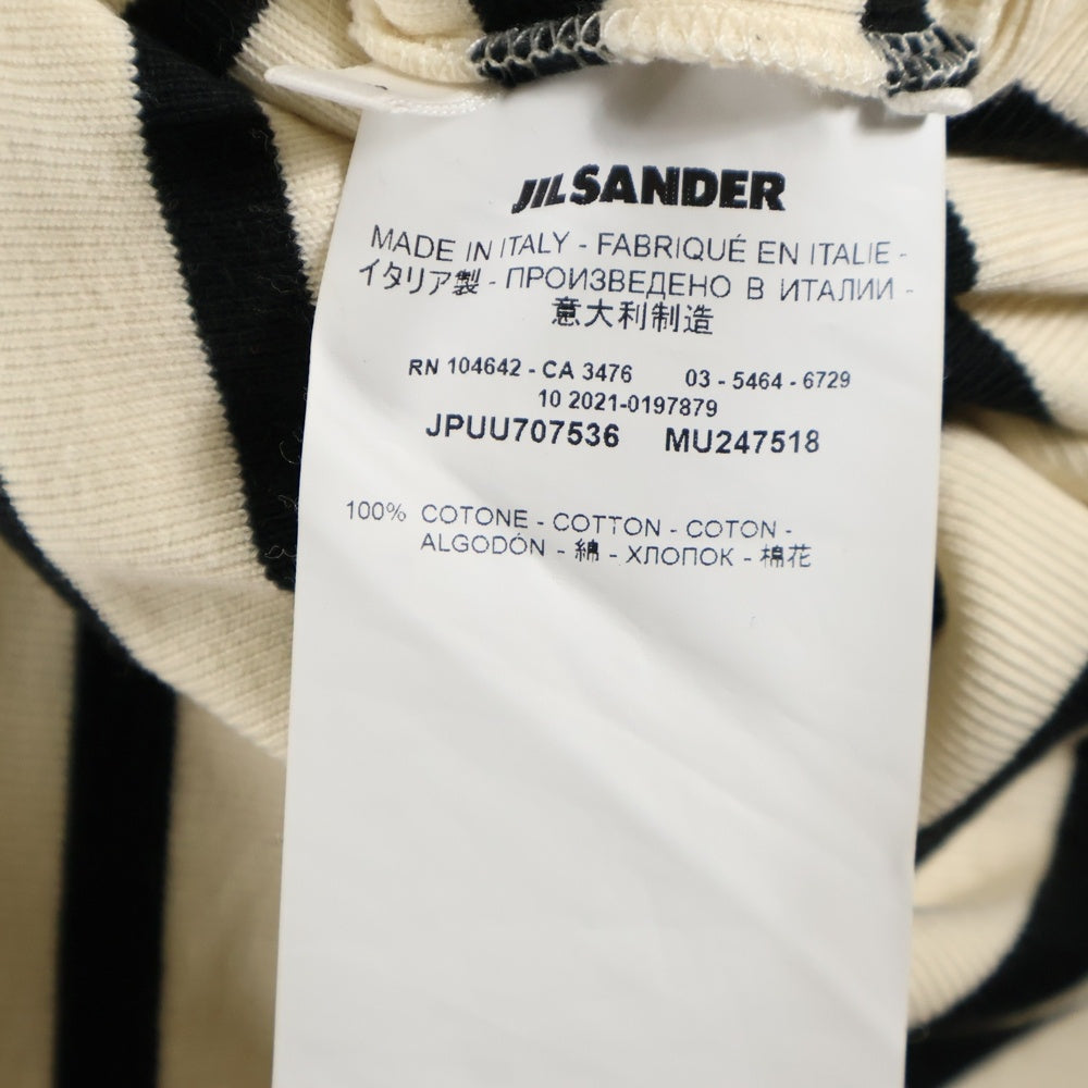 JIL SANDER +(ジルサンダープラス) HORIZONTAL STRIPE Tシャツ 半袖 クルーネック アイボリー JPUU707536 MU247518