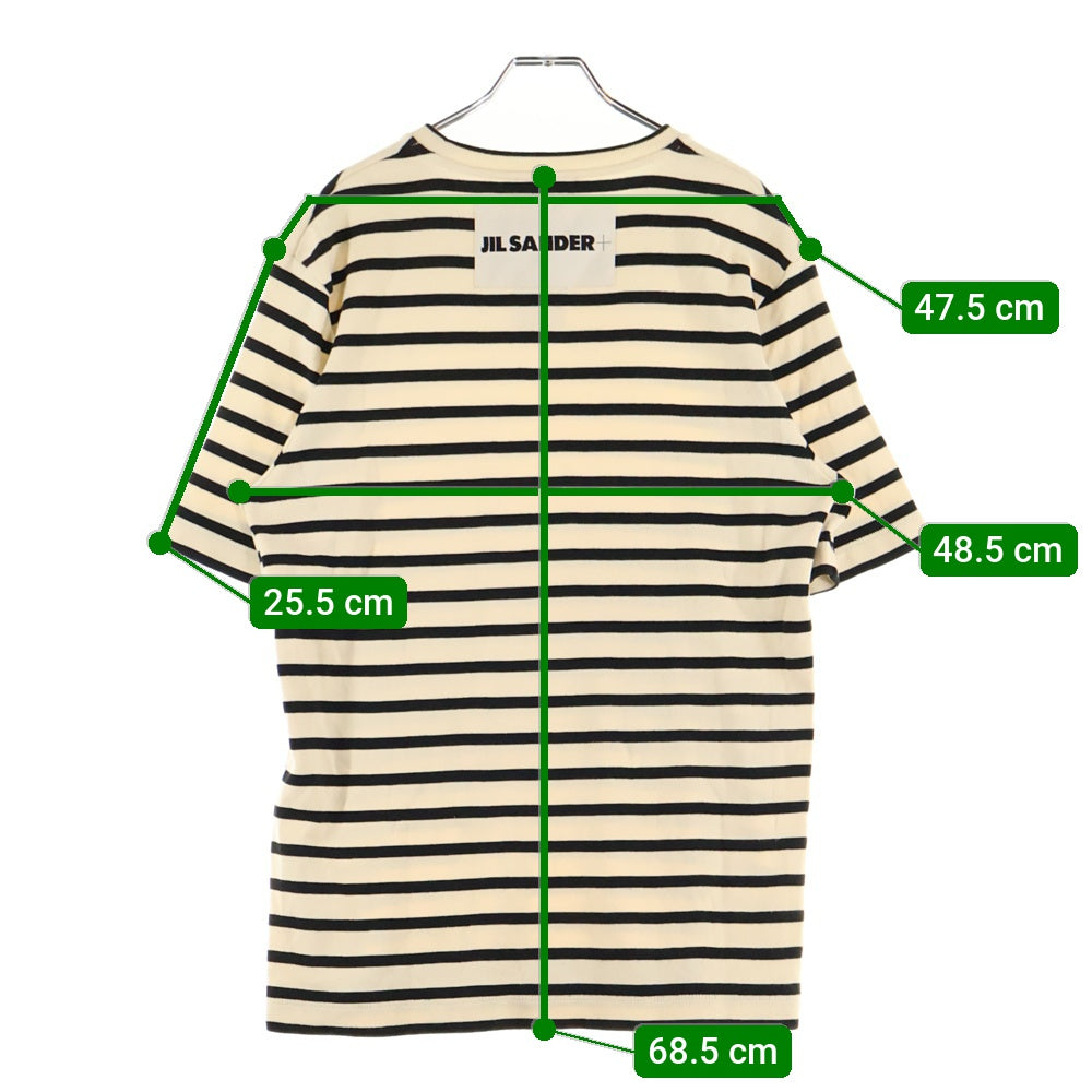 JIL SANDER +(ジルサンダープラス) HORIZONTAL STRIPE Tシャツ 半袖 クルーネック アイボリー JPUU707536 MU247518