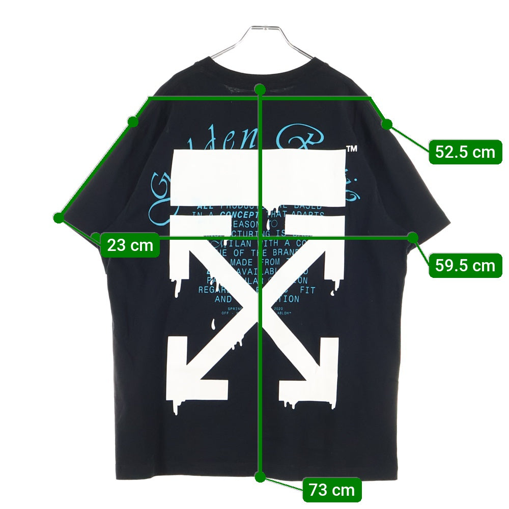 OFF-WHITE(オフホワイト) 20SS Dripping Arrows T-Shirt ドリッピング アロー 半袖Tシャツ ブラック OMAA038R20185005