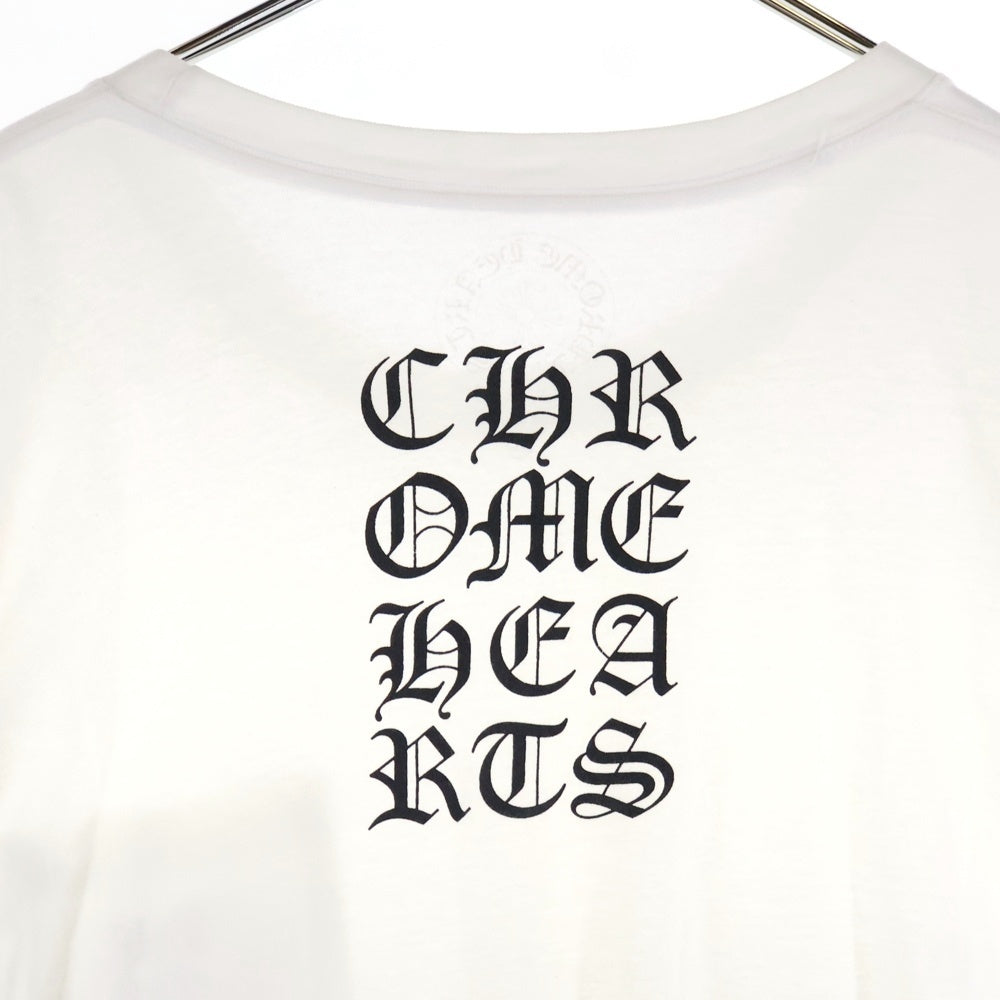 CHROME HEARTS(クロムハーツ) Vertical Logo Tee ヴァーティカルロゴ 長袖Tシャツ 胸ポケットロゴ バックロゴ カットソー ホワイト 2212-304-0242