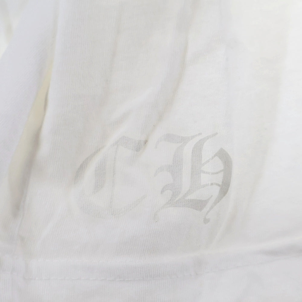 CHROME HEARTS(クロムハーツ) Vertical Logo Tee ヴァーティカルロゴ 長袖Tシャツ 胸ポケットロゴ バックロゴ カットソー ホワイト 2212-304-0242
