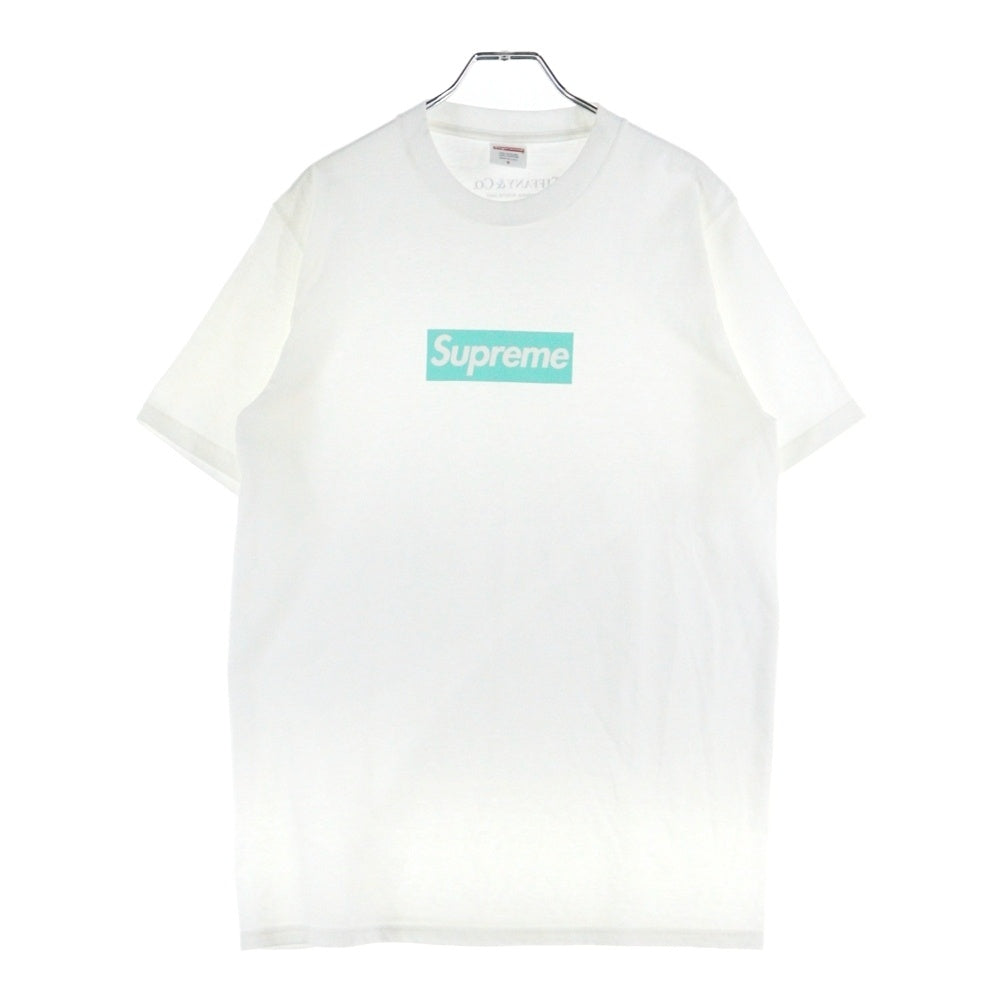 SUPREME(シュプリーム) 21AW×TIFFANY&Co.Box Logo Tee ティファニー ボックスロゴプリント半袖Tシャツ カットソー ホワイト