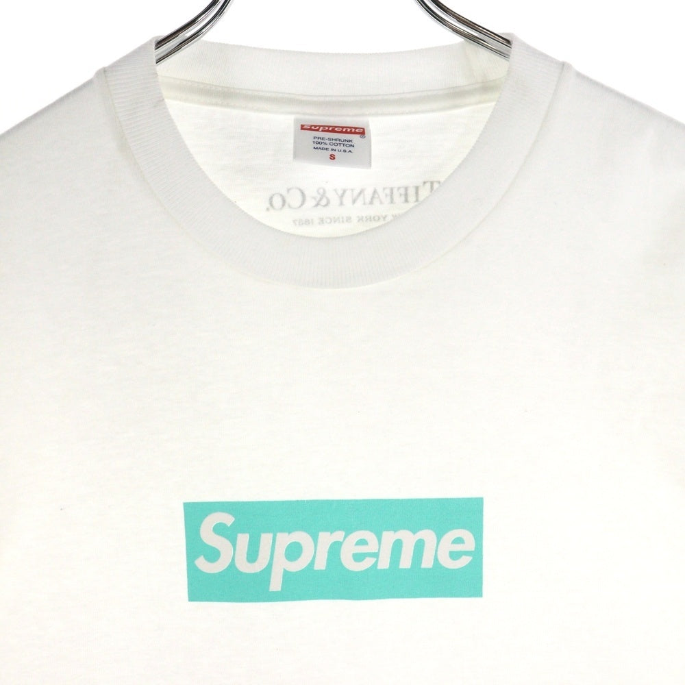 SUPREME(シュプリーム) 21AW×TIFFANY&Co.Box Logo Tee ティファニー ボックスロゴプリント半袖Tシャツ カットソー ホワイト