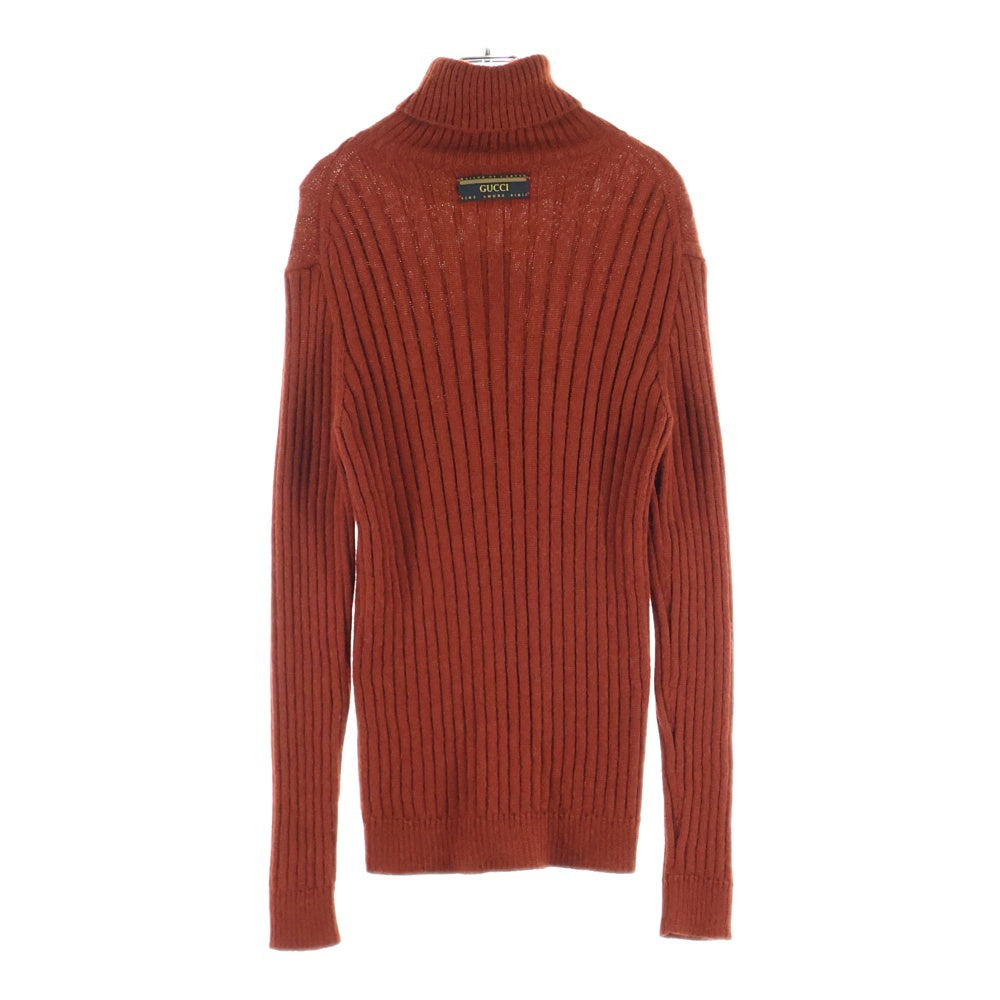 GUCCI(グッチ) タートルネックセーター リブニット バックロゴ オレンジ