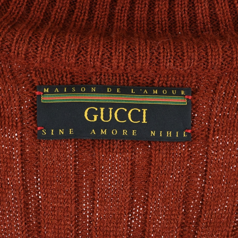 GUCCI(グッチ) タートルネックセーター リブニット バックロゴ オレンジ