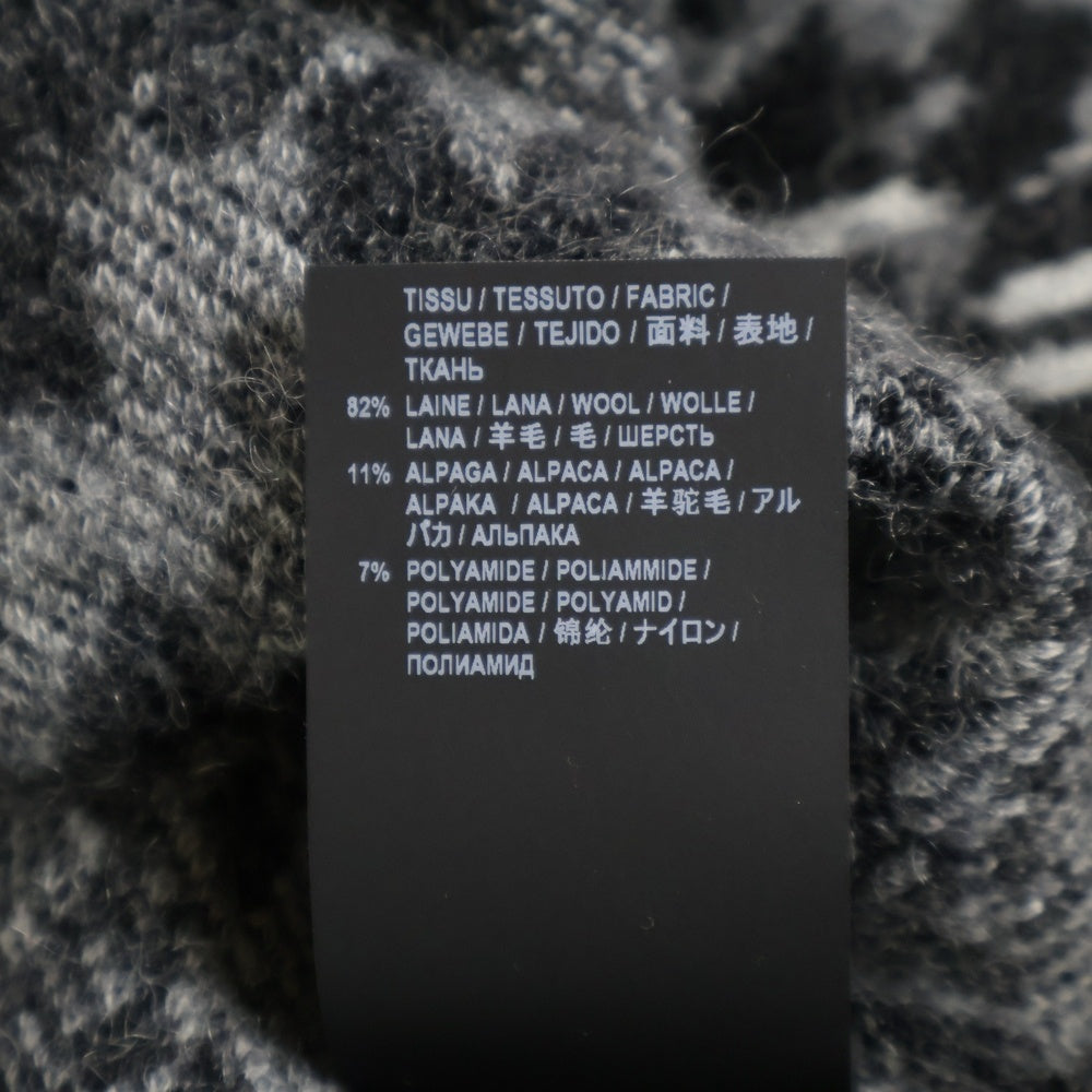 SAINT LAURENT PARIS(サンローランパリ) レオパードニット クルーネックセーター ウール ブラック/ホワイト KH70 609385 YAMP2 1913