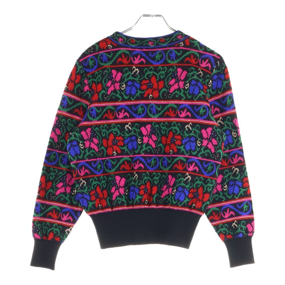 YVES SAINT LAURENT(イヴサンローラン) ニット クルーネックセーター フラワー総柄 ウール マルチカラー レディース SS13-863