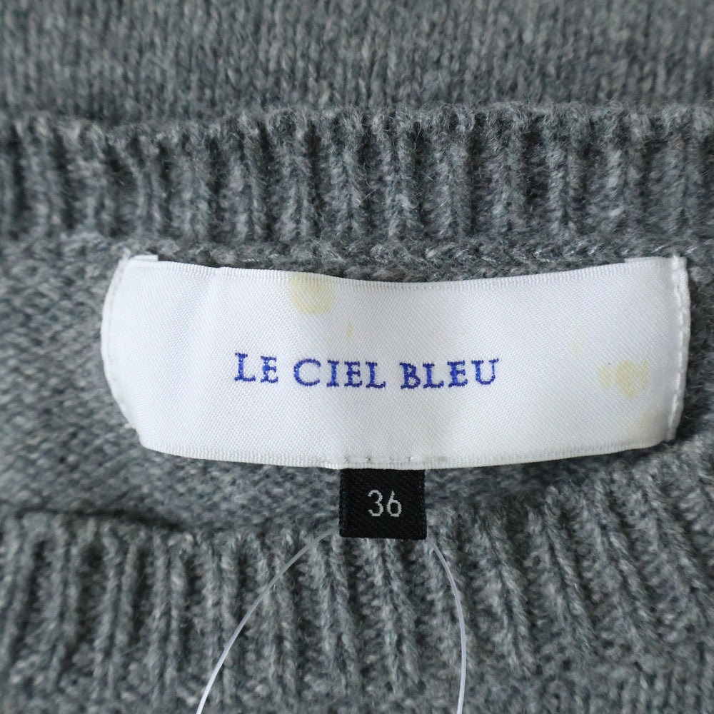 LE CIEL BLEU(ルシェルブルー) 22SS レース切替 ニット 長袖セーター グレー/ブラック レディース 22S61105