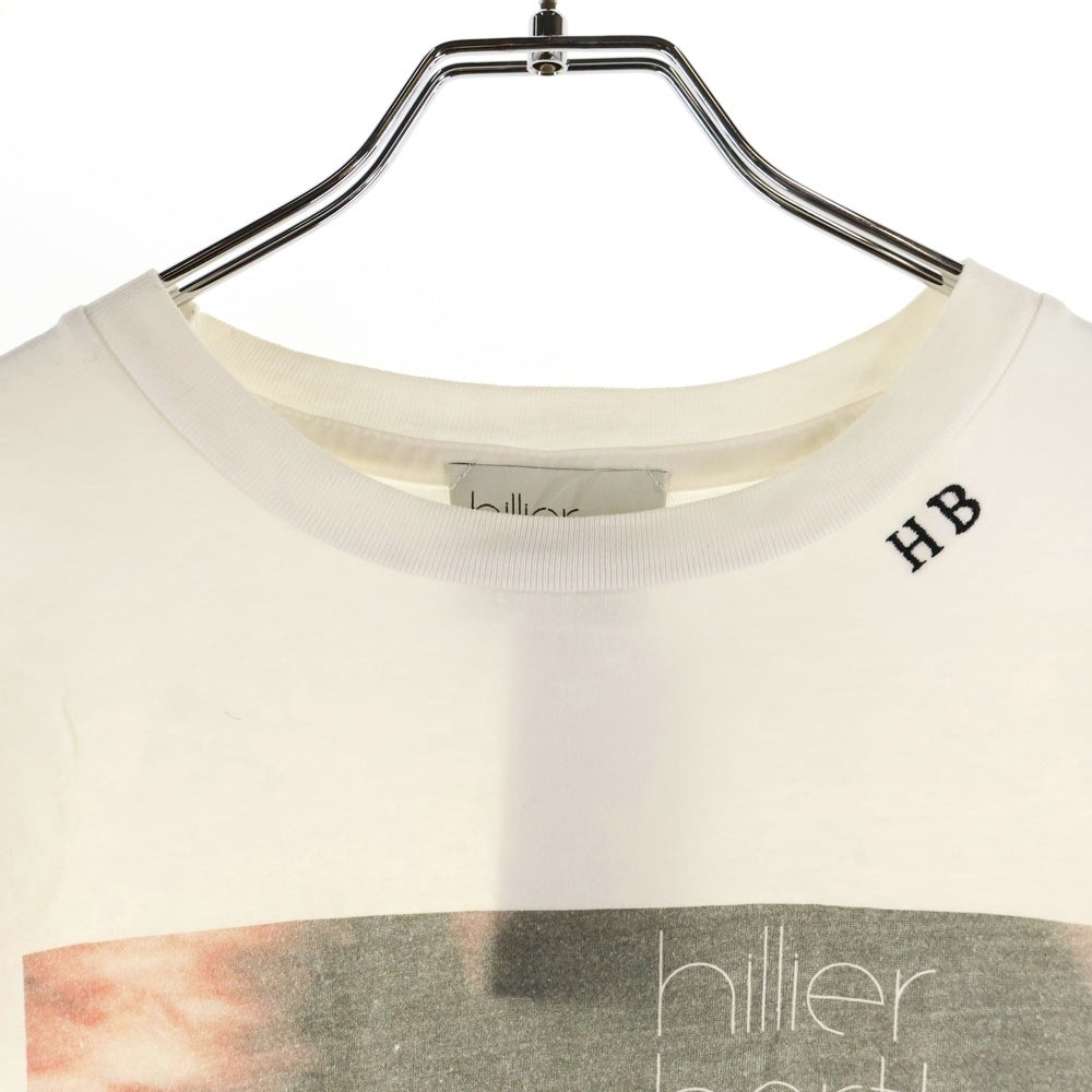 NO BRAND(ノーブランド) Hillier Bartley ヒリアーバートン フロントプリント クルーネック 半袖Tシャツ ホワイト レディース